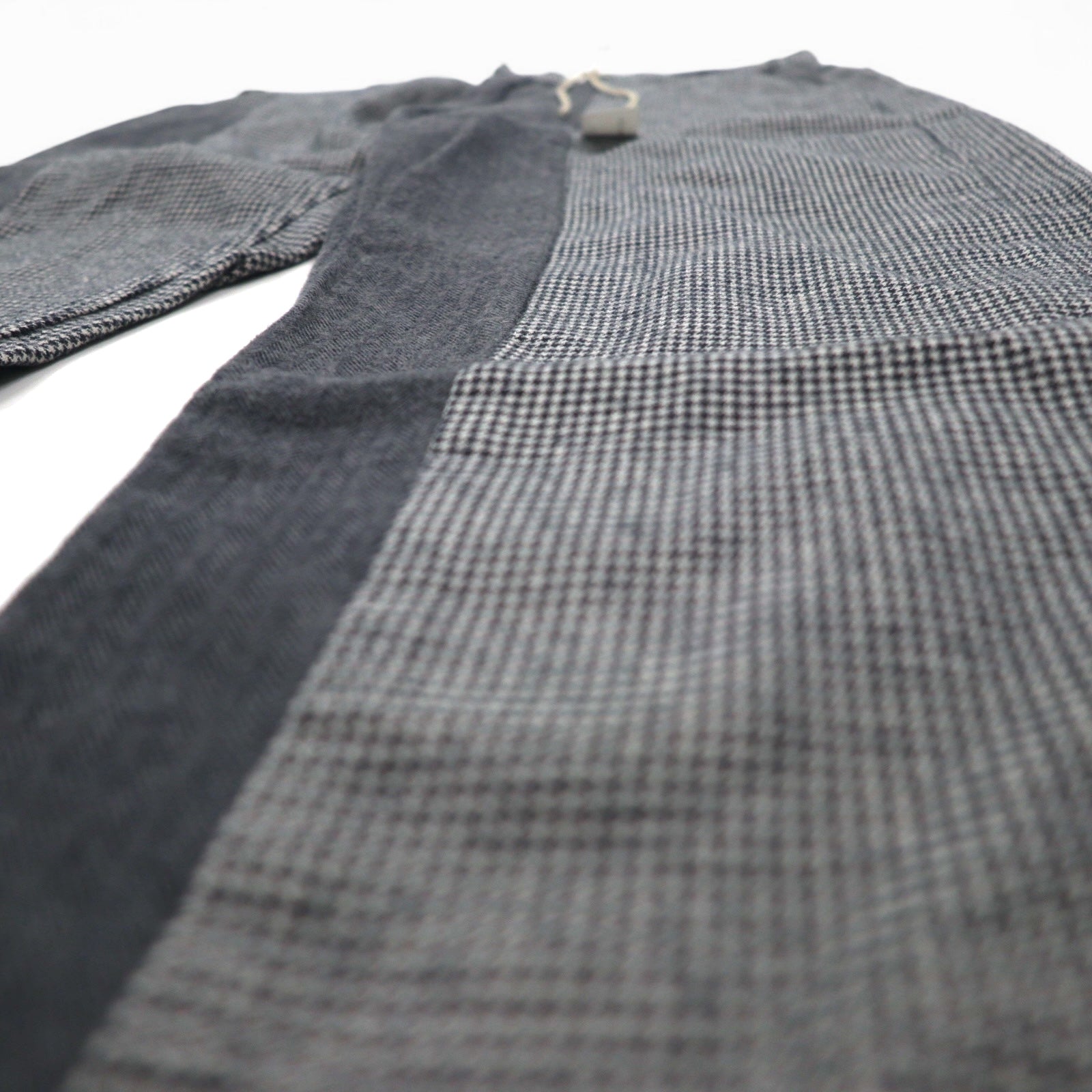 AiE (Nepenthes) 22AW Pantaloni con motivo "crazy" made in USA Krazy Pant M Grigio Gessato Spina di pesce Nuovo con etichette