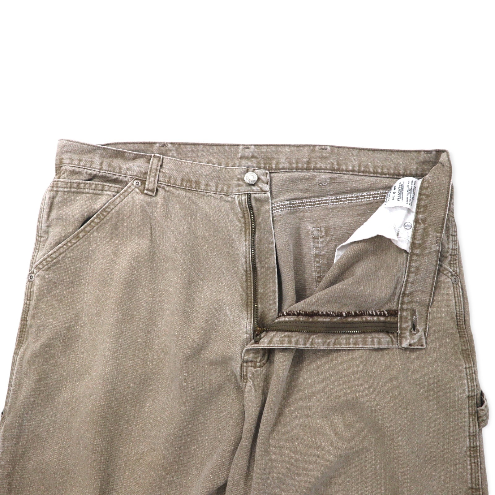 Wrangler Baggy Jeans Pantaloni da Lavoro 38 Cachi Cotone 94LSWTM Made in Mexico