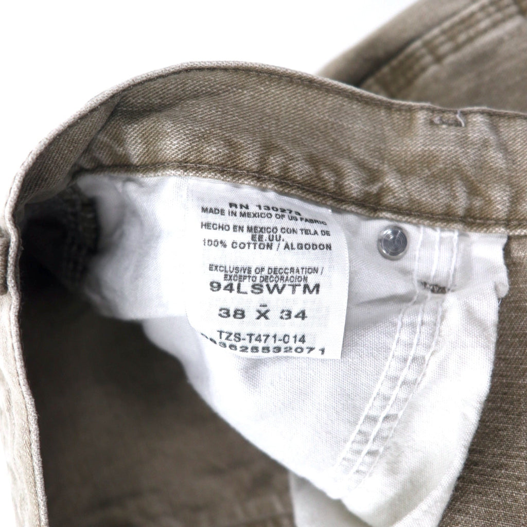 Wrangler Baggy Jeans Pantaloni da Lavoro 38 Cachi Cotone 94LSWTM Made in Mexico