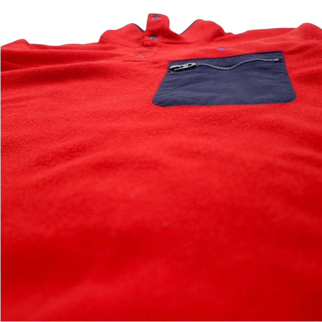 POLO RALPH LAUREN ハーフスナップ フリースジャケット スナップT L レッド ポリエステル スモールポニー 刺繍