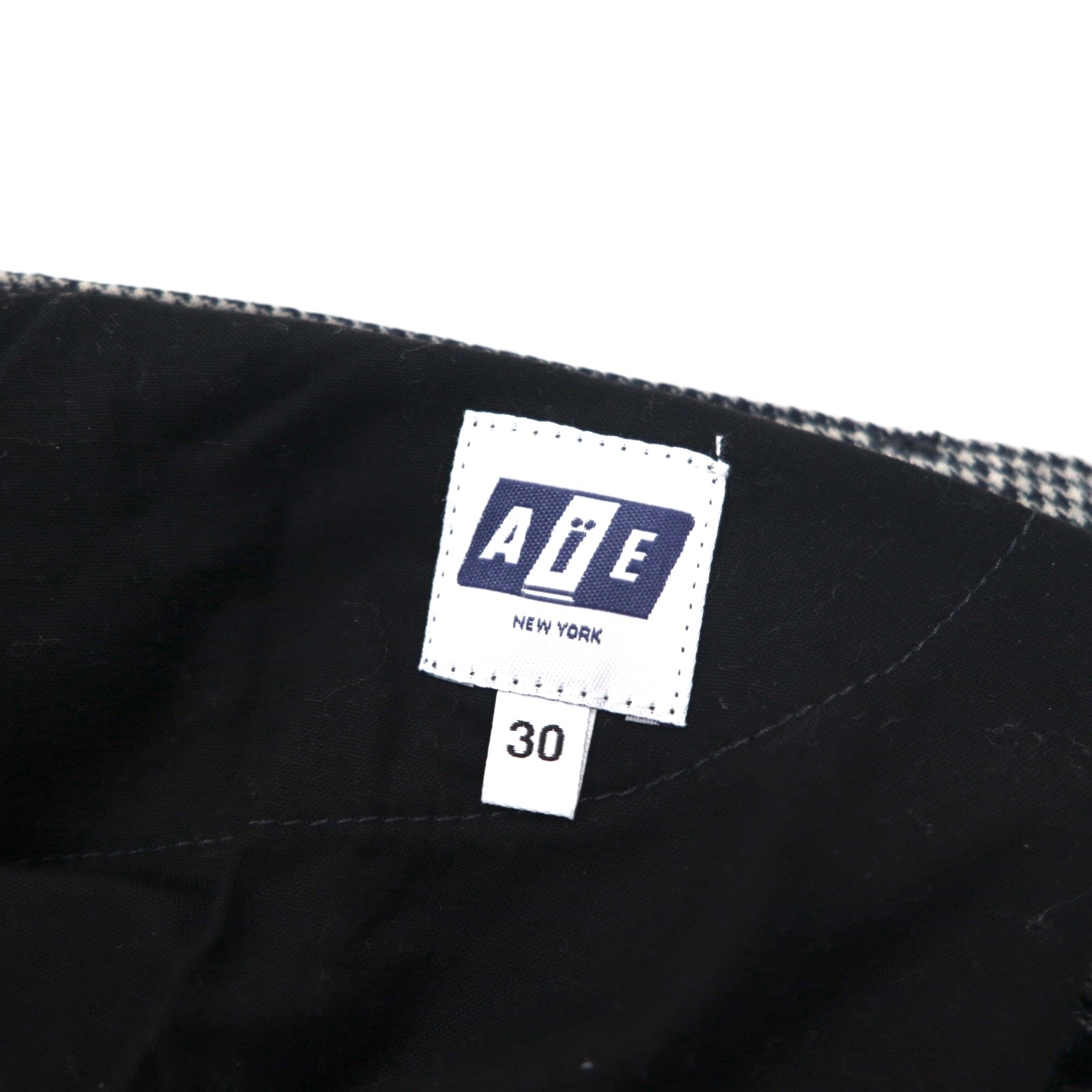 AiE (Nepenthes) 22AW Pantaloni con motivo "crazy" made in USA Krazy Pant M Grigio Gessato Spina di pesce Nuovo con etichette