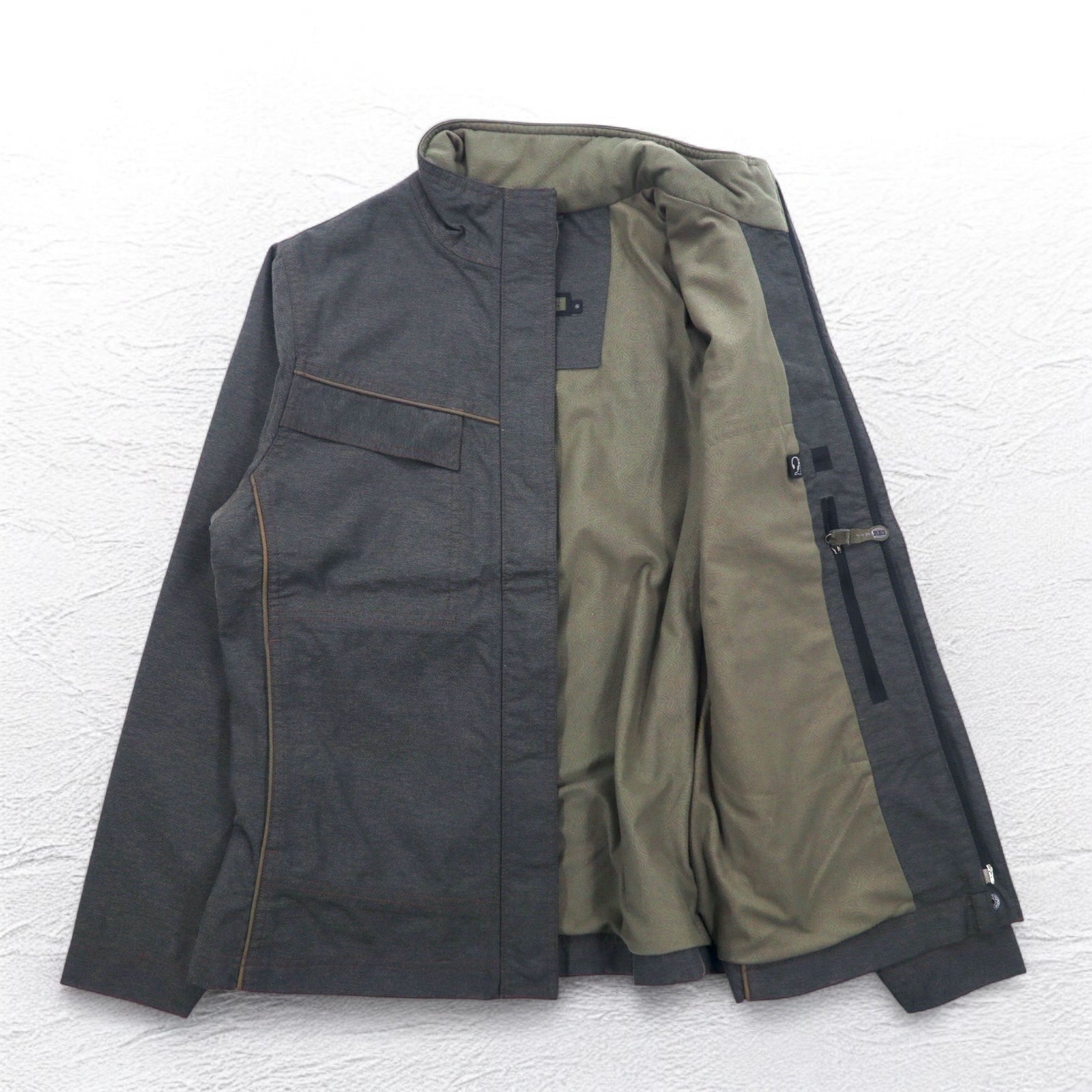 REI Outdoor Mountain Jacket S Grigio Nylon Doppia Cerniera ELEMENTS
