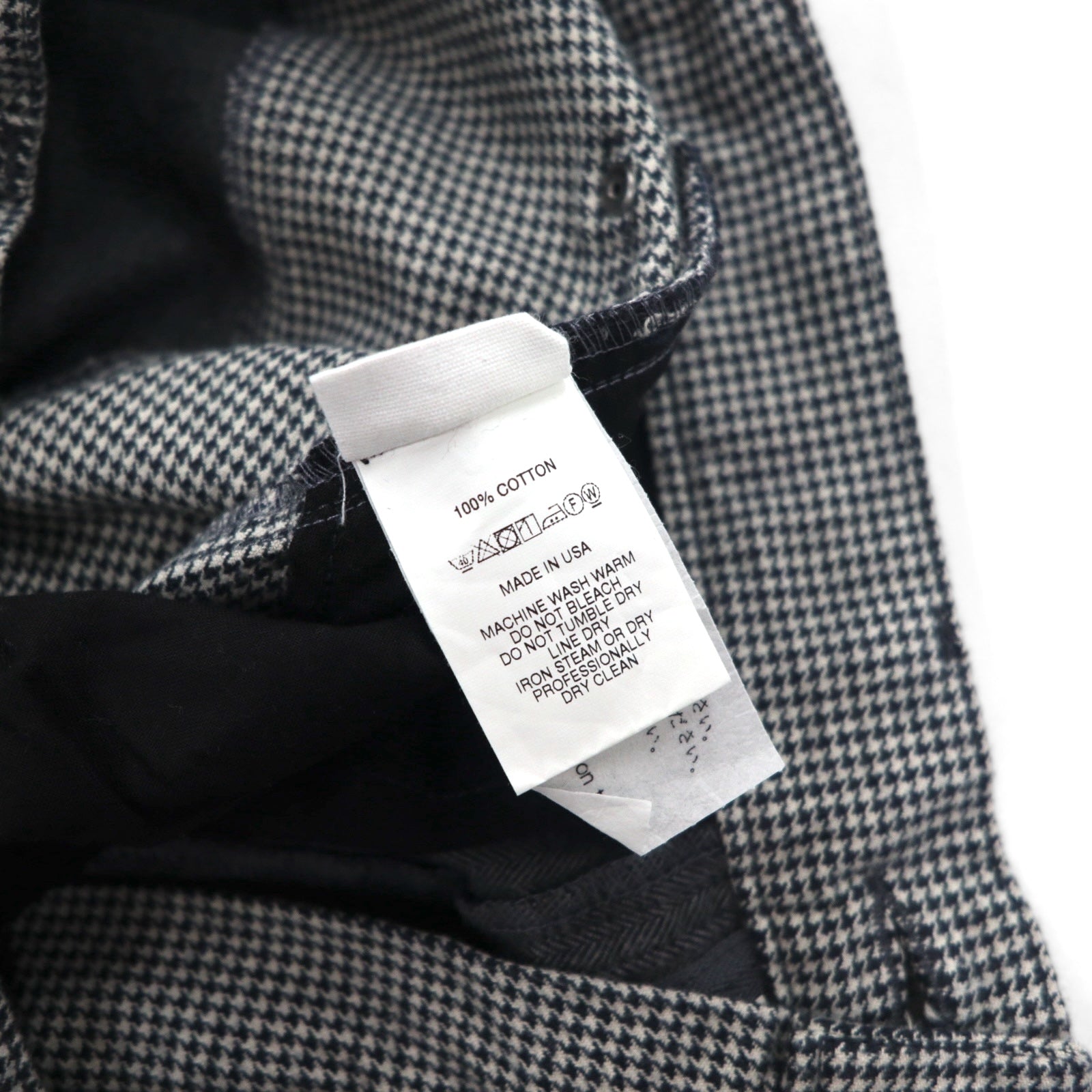 AiE (Nepenthes) 22AW Pantaloni con motivo "crazy" made in USA Krazy Pant M Grigio Gessato Spina di pesce Nuovo con etichette