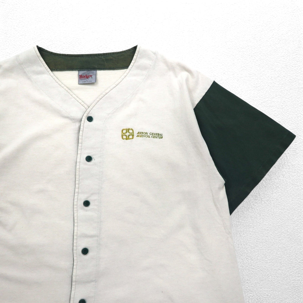 Badger Sportswear anni '90, maglia da baseball, taglia L, color crema, cotone, Made in USA