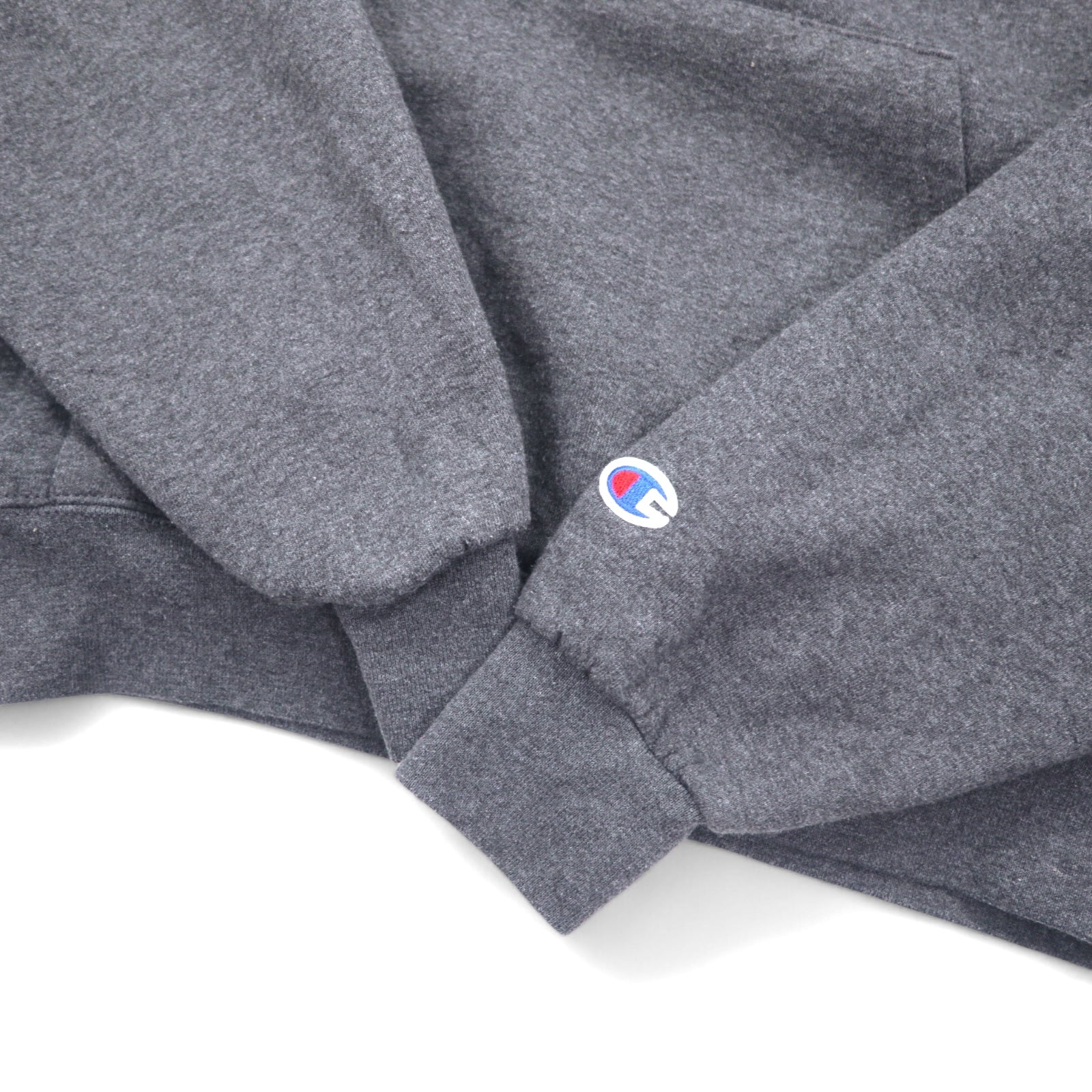 CHAMPION ECO FLEECE Felpa con cappuccio stampata college M Grigio Cotone AKRON Logo ad arco Interno felpato
