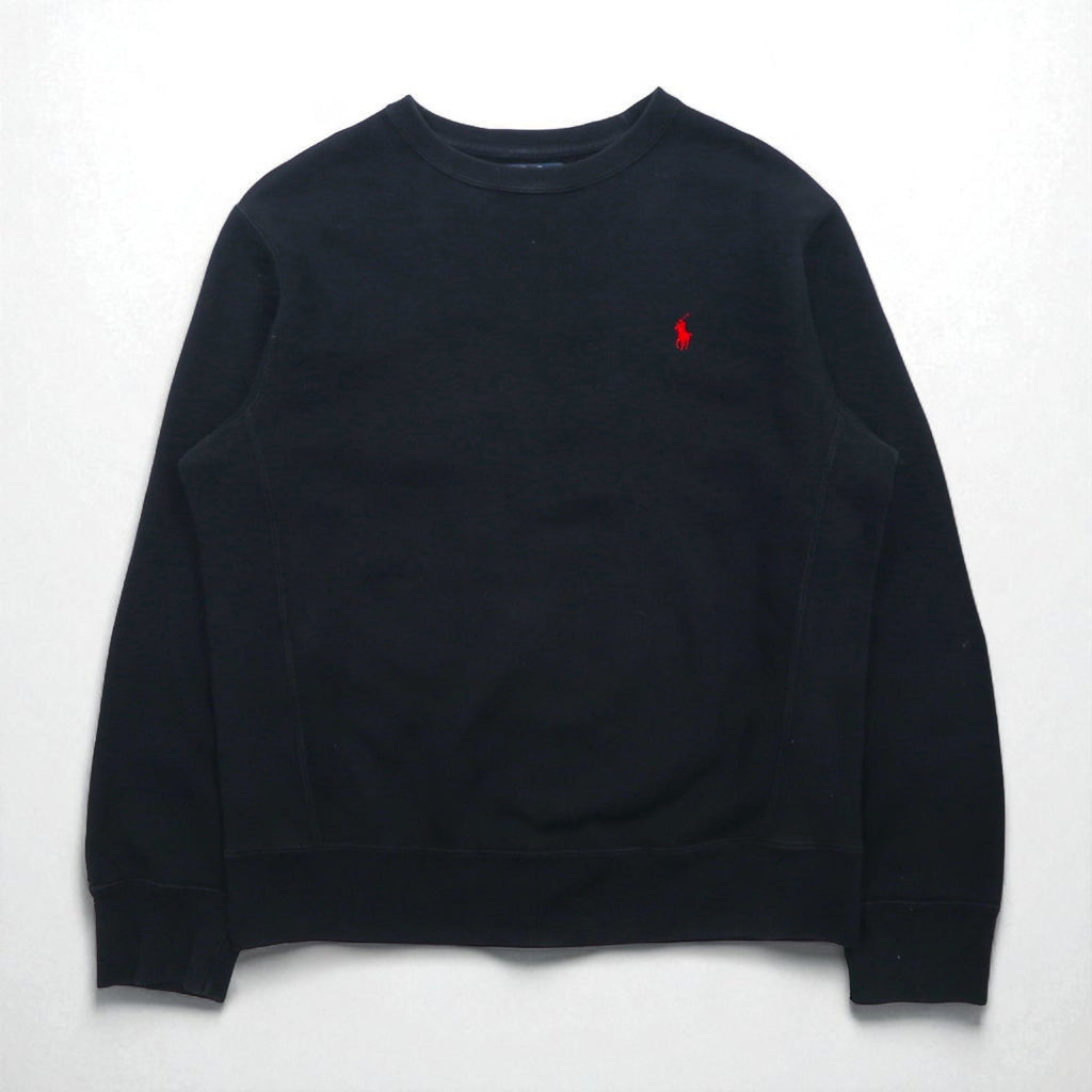 Polo Ralph Lauren 90年代 リバースウィーブ スウェット トレーナー M ブラック スモールポニー刺繍