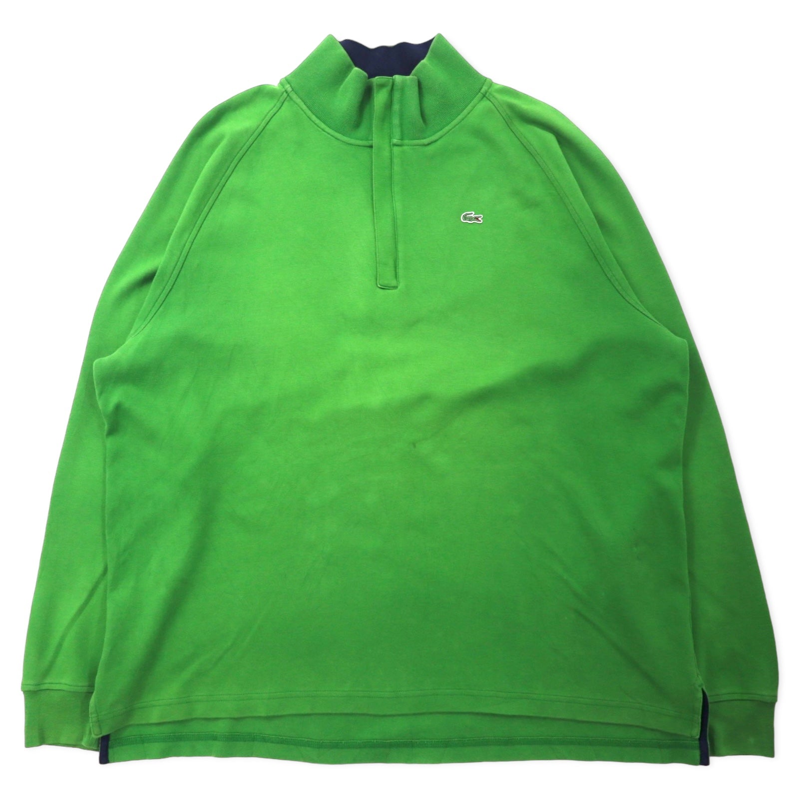 LACOSTE Felpa Mezza Zip Verde Cotone Logo Ricamato 9 5191L Oversize Made in Perù