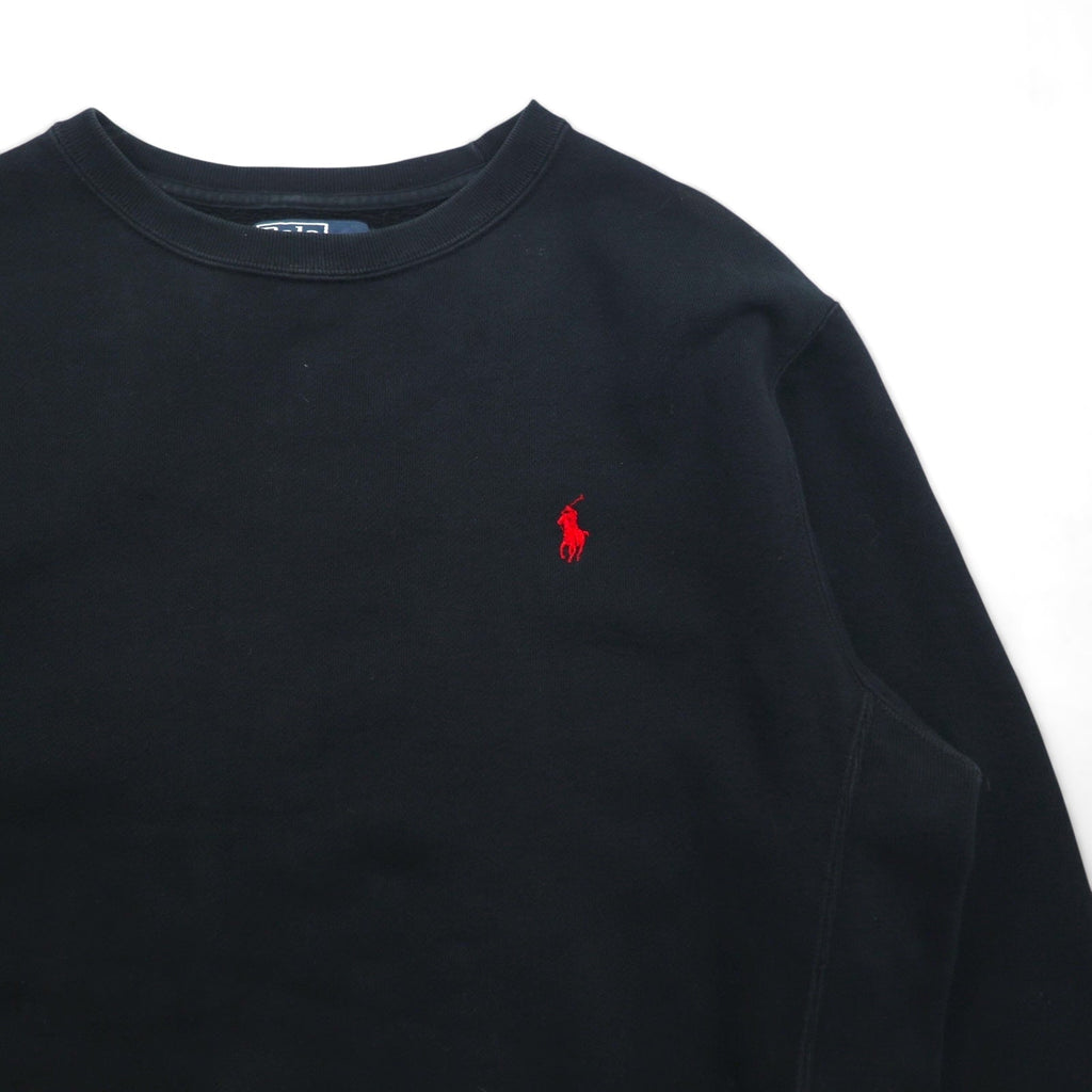 Polo Ralph Lauren 90年代 リバースウィーブ スウェット トレーナー M ブラック スモールポニー刺繍