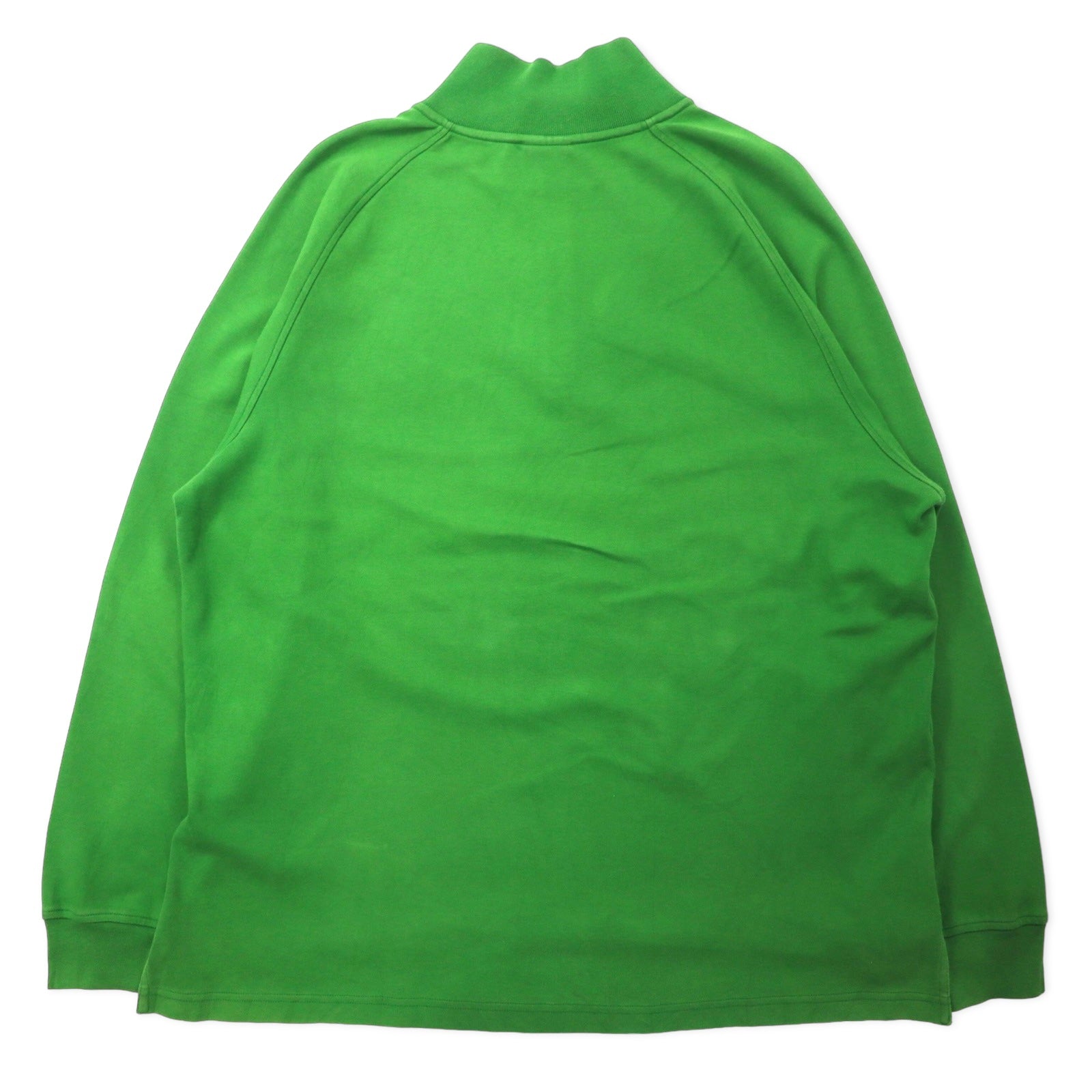 LACOSTE Felpa Mezza Zip Verde Cotone Logo Ricamato 9 5191L Oversize Made in Perù