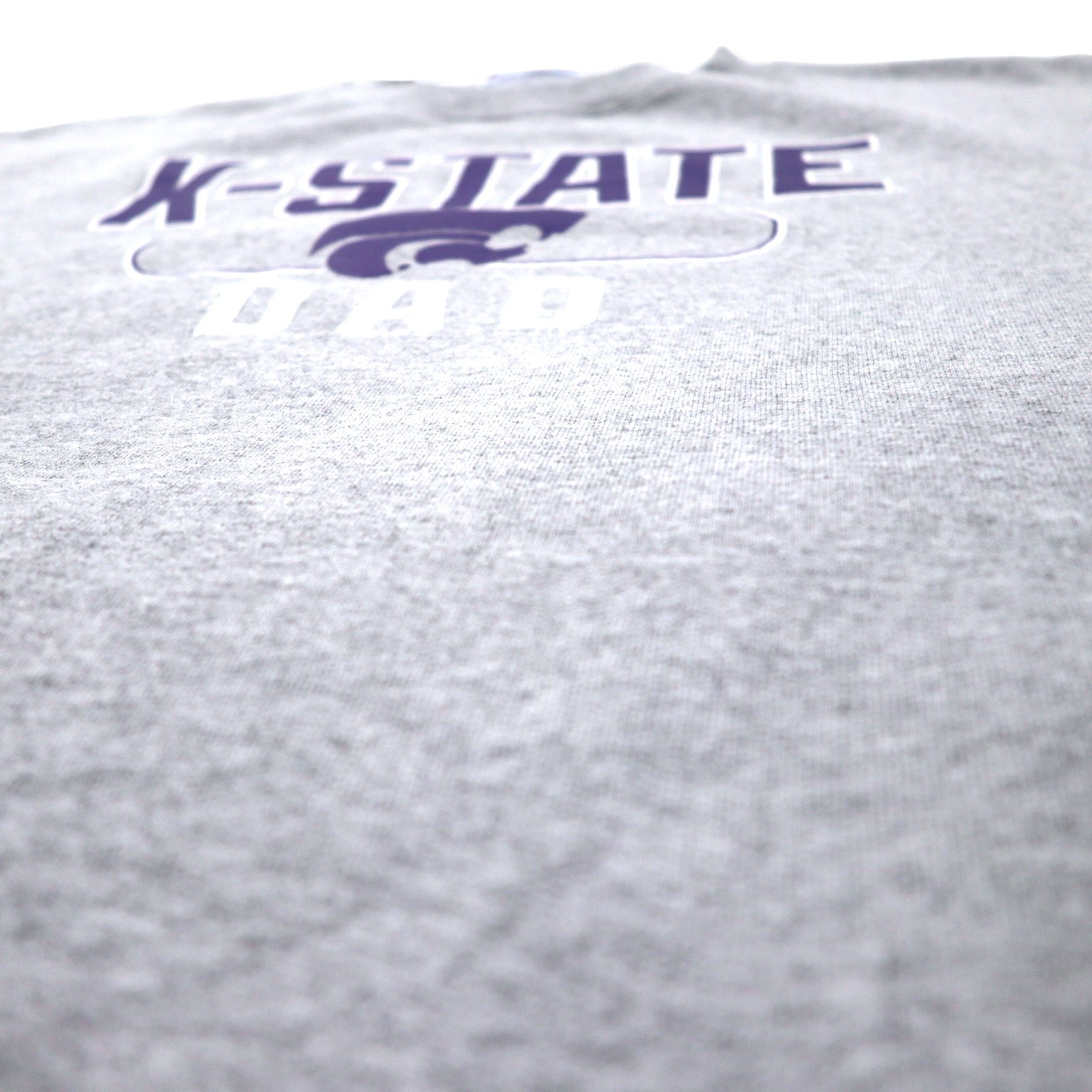 Felpa Champion con stampa universitaria 2XL grigia cotone felpato NCAA K-STATE DAD oversize made in El Salvador