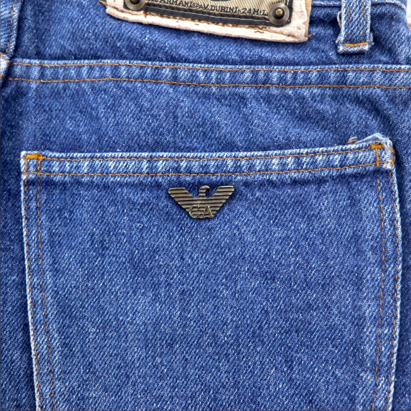 ARMANI JEANS Made in Italy Anni '90 Jeans tapered S Blu Indaco