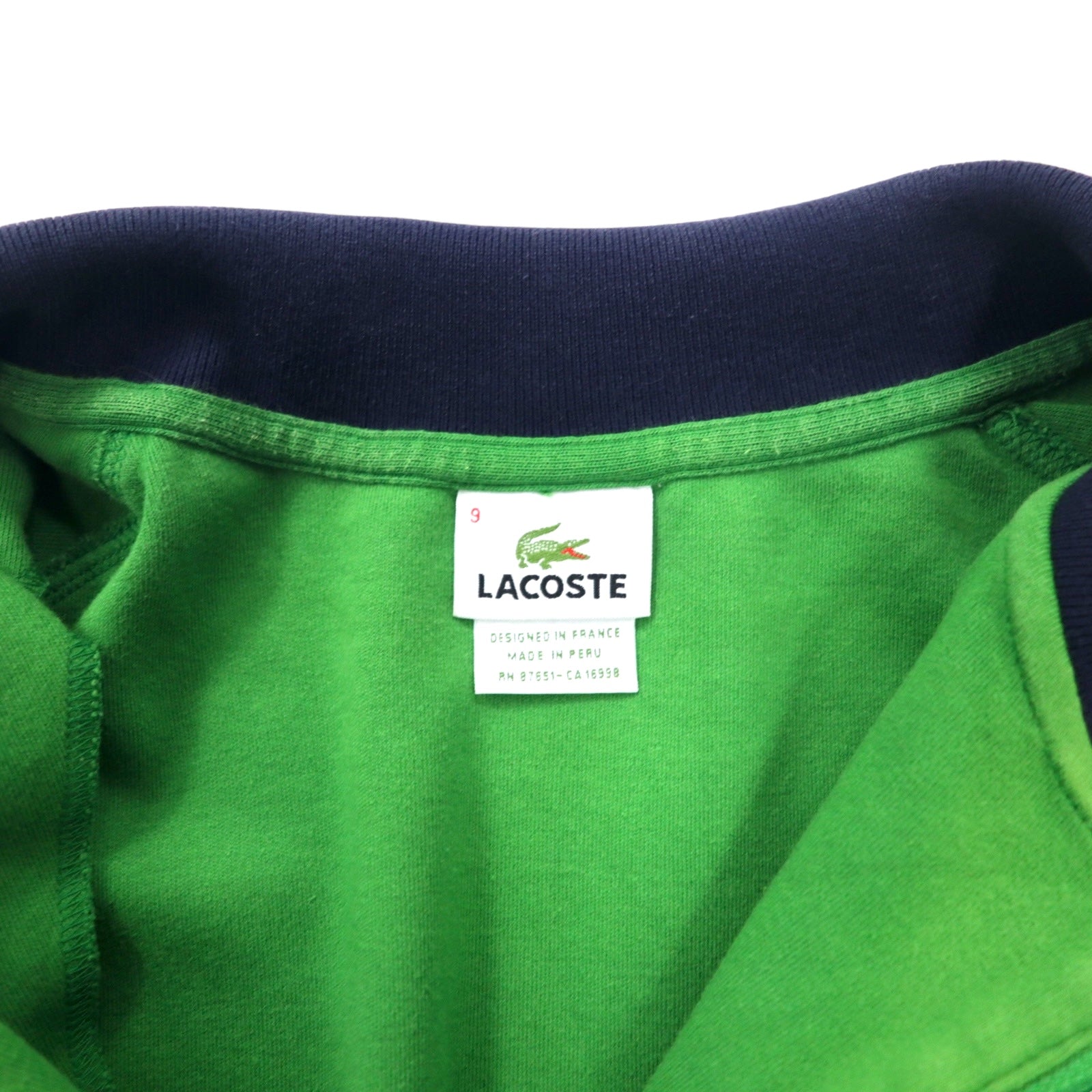 LACOSTE Felpa Mezza Zip Verde Cotone Logo Ricamato 9 5191L Oversize Made in Perù