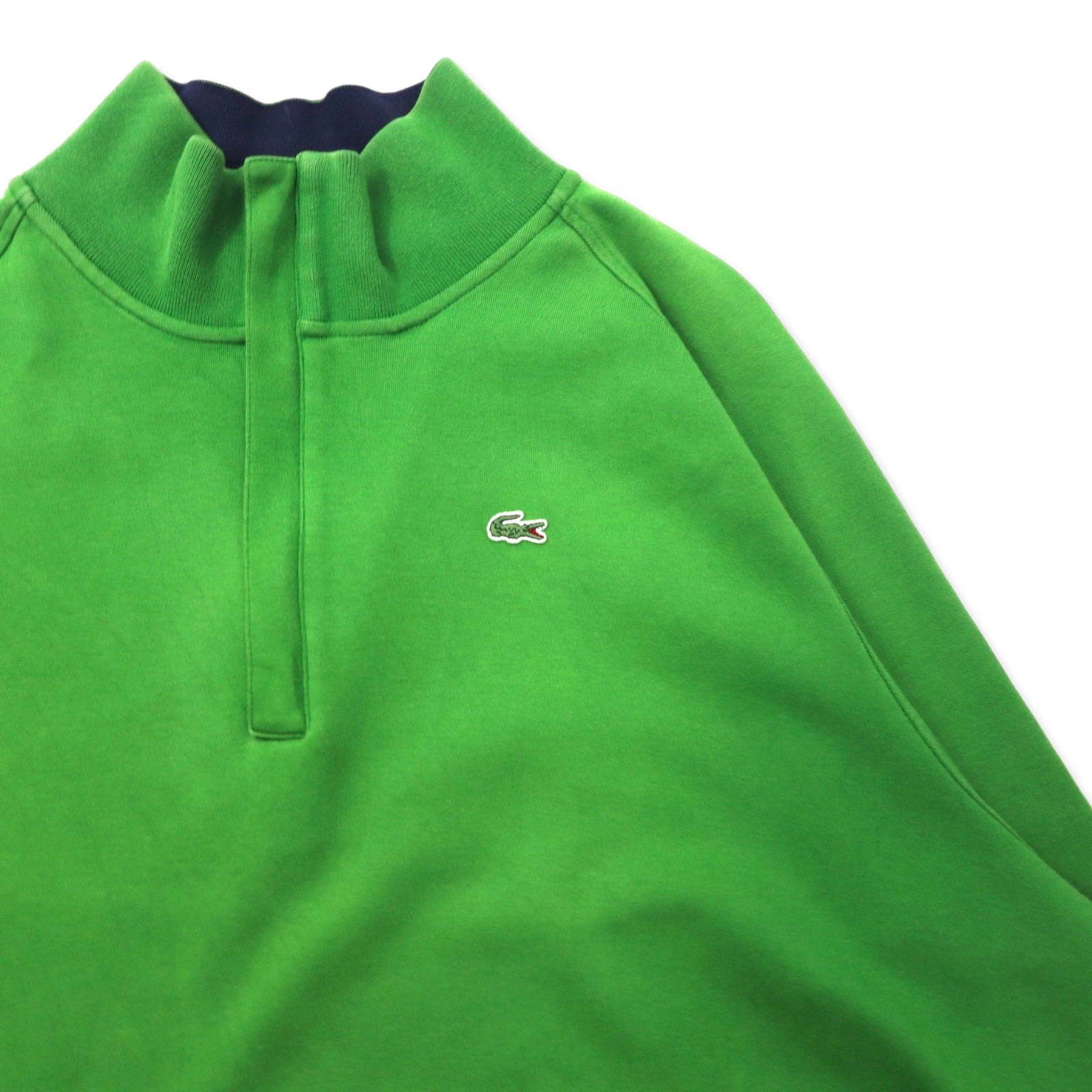 LACOSTE Felpa Mezza Zip Verde Cotone Logo Ricamato 9 5191L Oversize Made in Perù