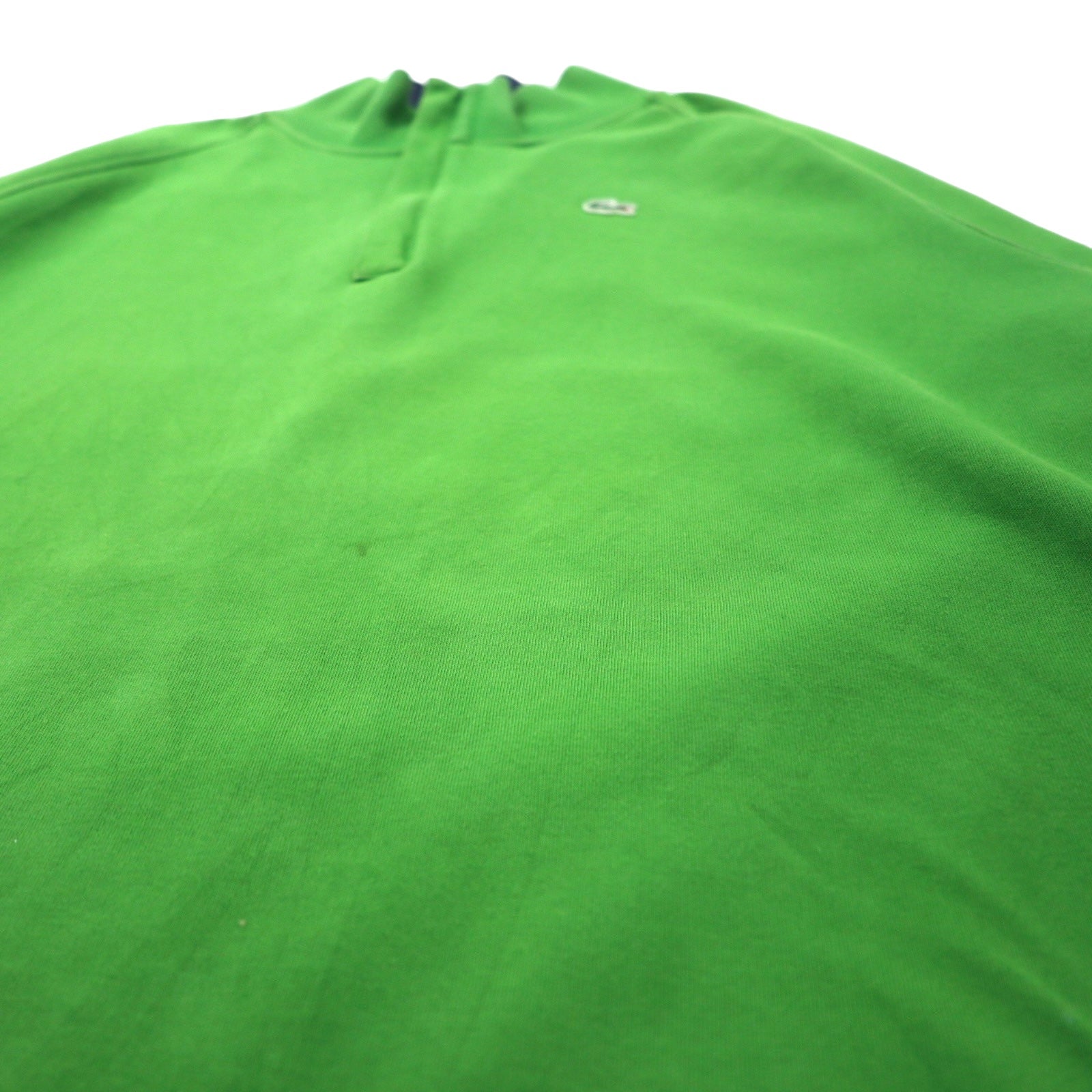 LACOSTE Felpa Mezza Zip Verde Cotone Logo Ricamato 9 5191L Oversize Made in Perù