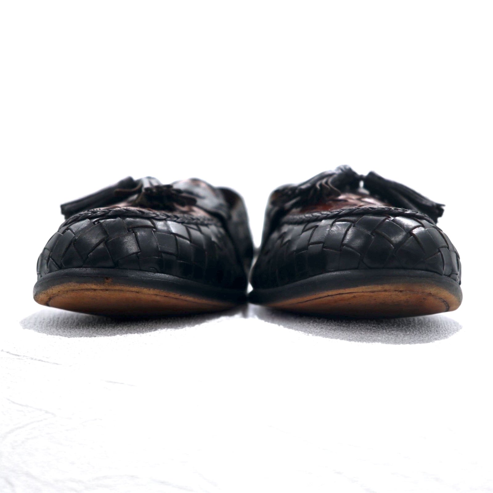 Bragano by Cole Haan イタリア製 イントレチャート タッセル ローファー 28.5cm レザー 編み込み 4337