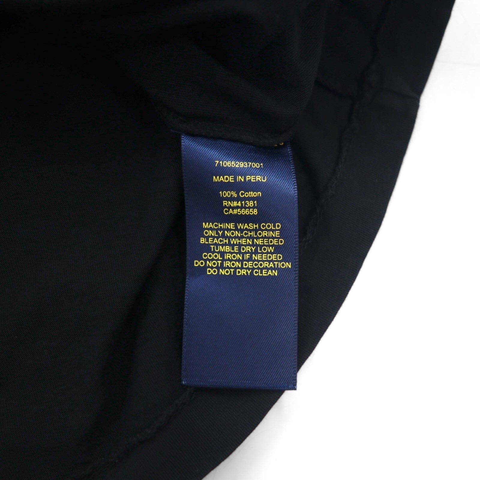 POLO RALPH LAUREN T-shirt S nero cotone stampa LAS VEGAS Made in Perù
