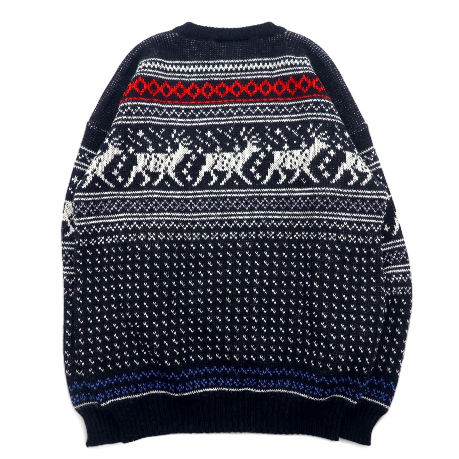 VIKING Made in Scotland anni '90 maglione in lana con motivo birdeye e nordico, taglia L, colore nero