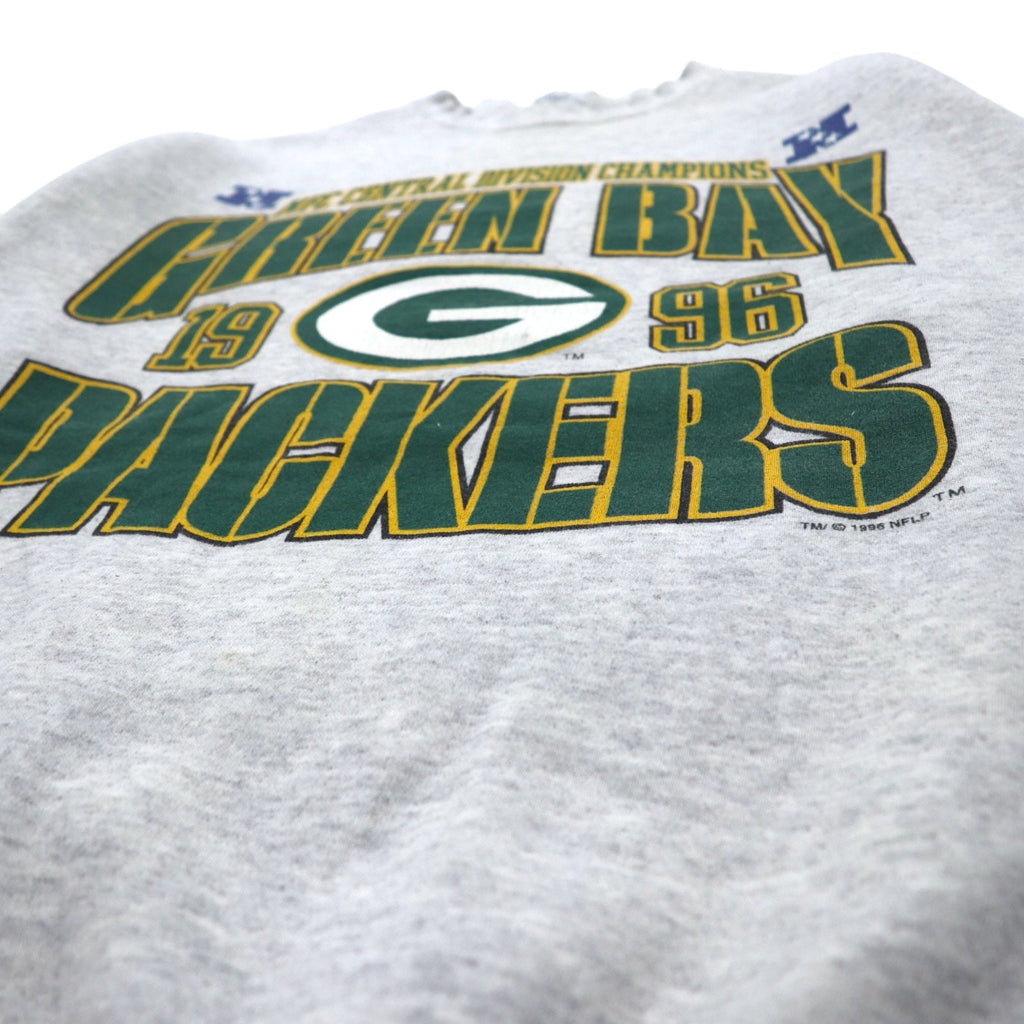 LOGO7 90年代 USA製 NFL スウェット L グレー GREEN BAY PACKERS グリーンベイ・パッカーズ