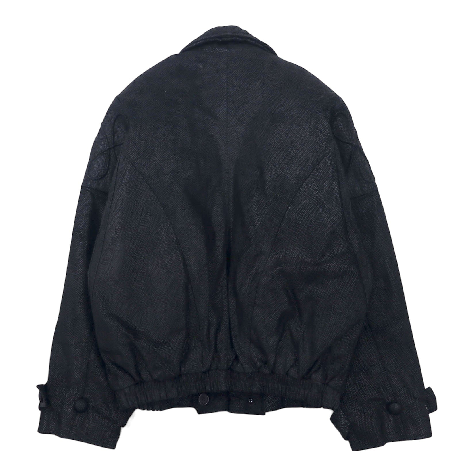 SERGIO COMELLO Design Giacca in pelle Bomber L Nero Pelle di agnello Collo a scialle