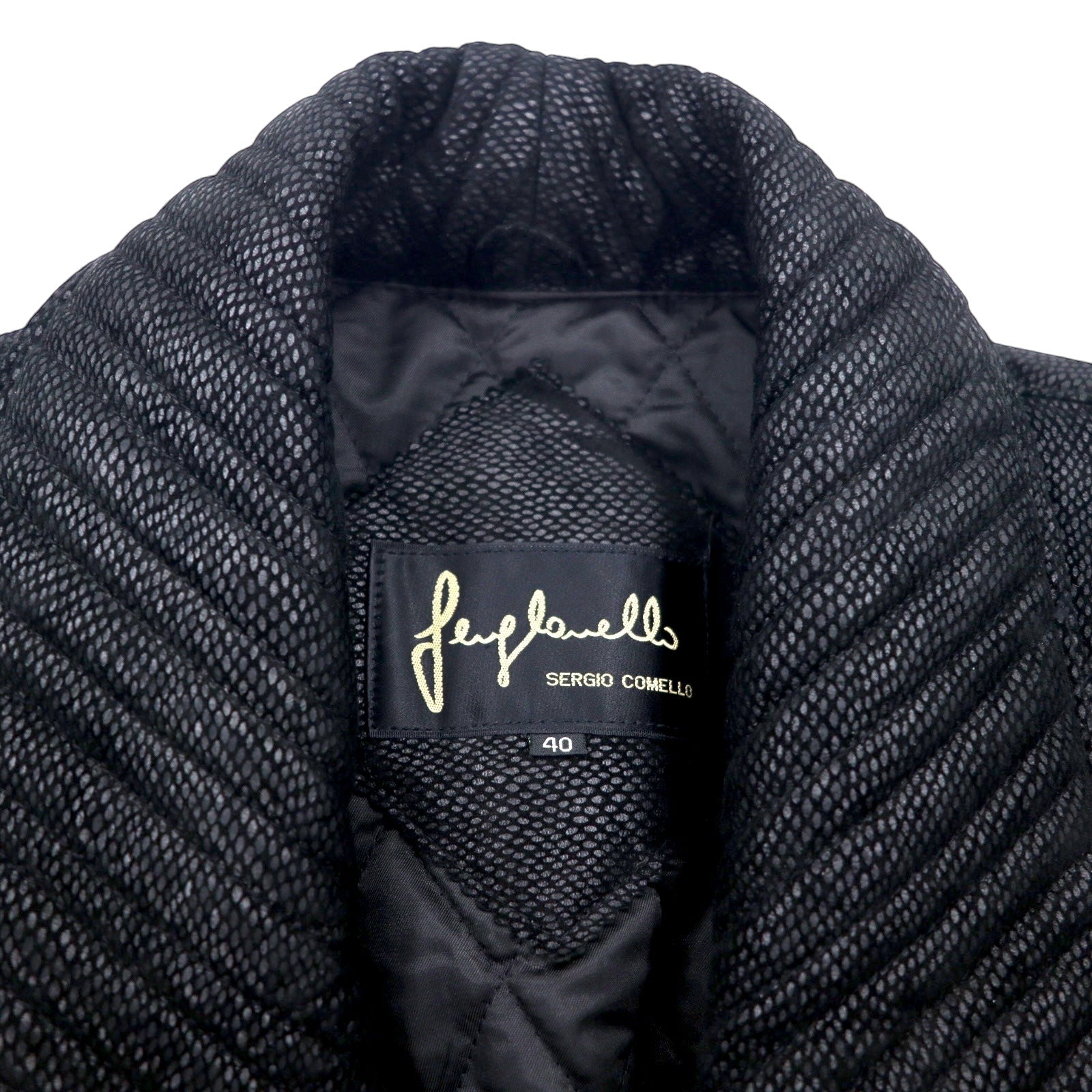 SERGIO COMELLO Design Giacca in pelle Bomber L Nero Pelle di agnello Collo a scialle