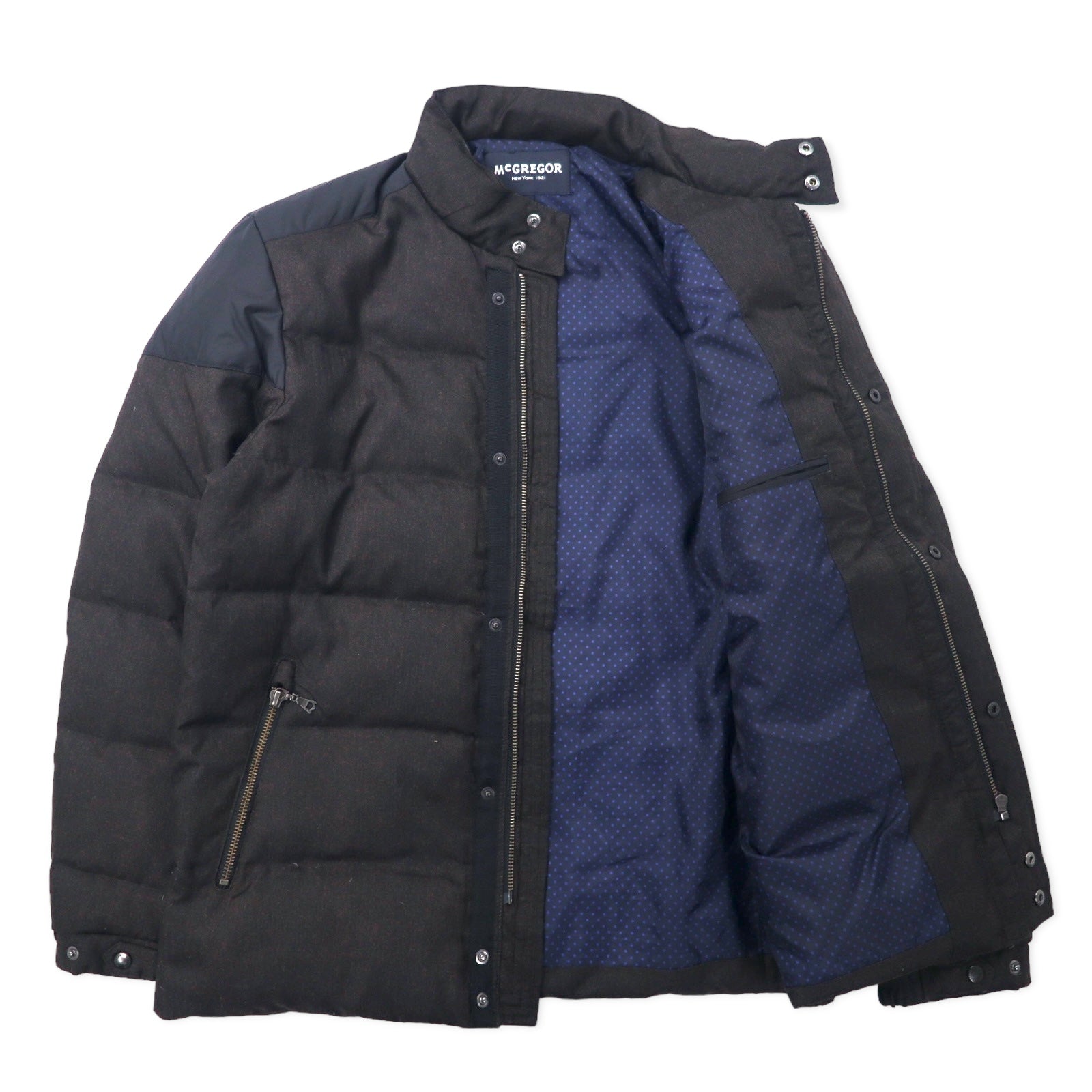 McGREGOR Piumino Collo Alto, Marrone, Spina di Pesce, Poliestere, M, 111137903
