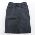 Gonna in pelle vintage anni '90 U・L・C anni '90 con cintura, taglia S, colore nero
