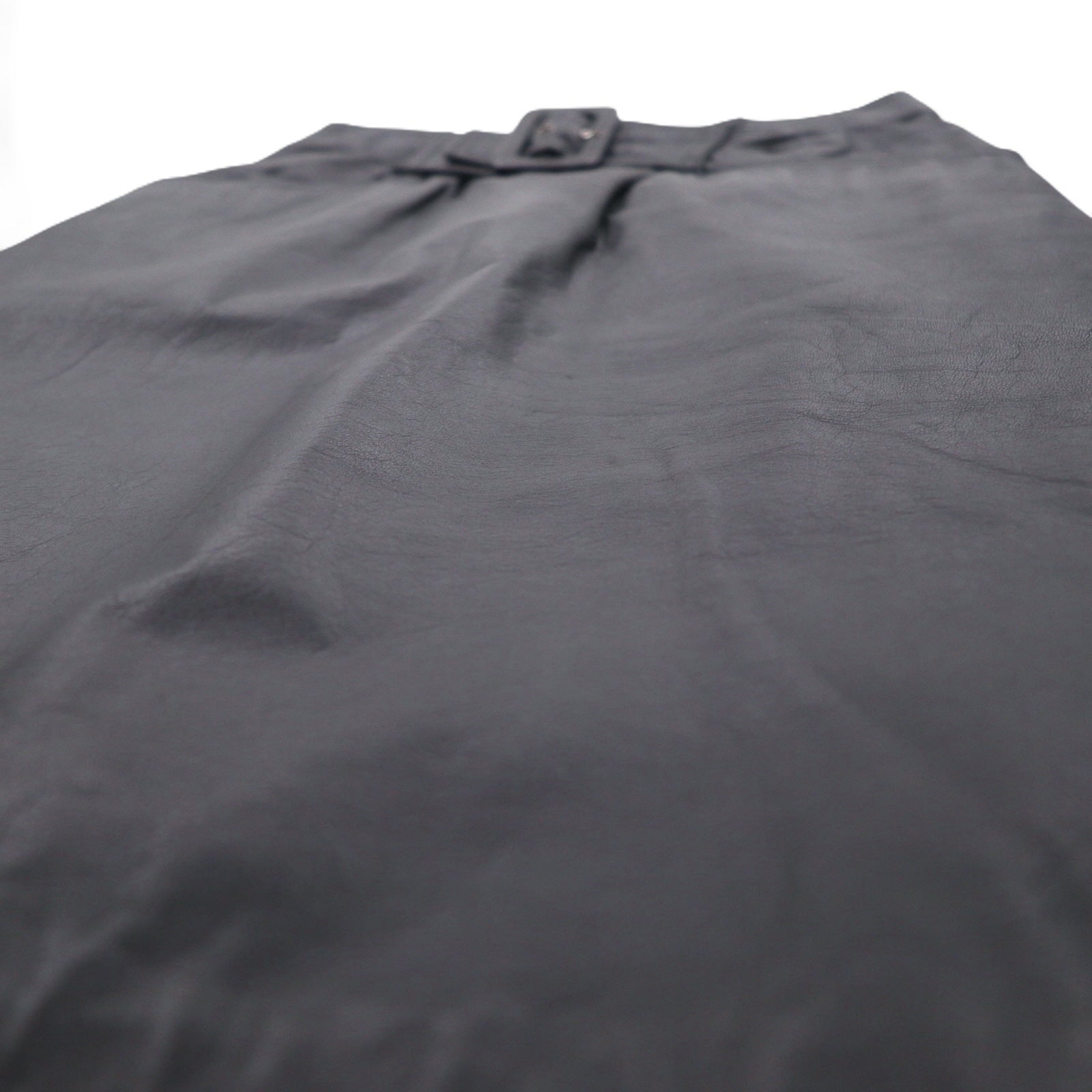 Gonna in pelle vintage anni '90 U・L・C anni '90 con cintura, taglia S, colore nero
