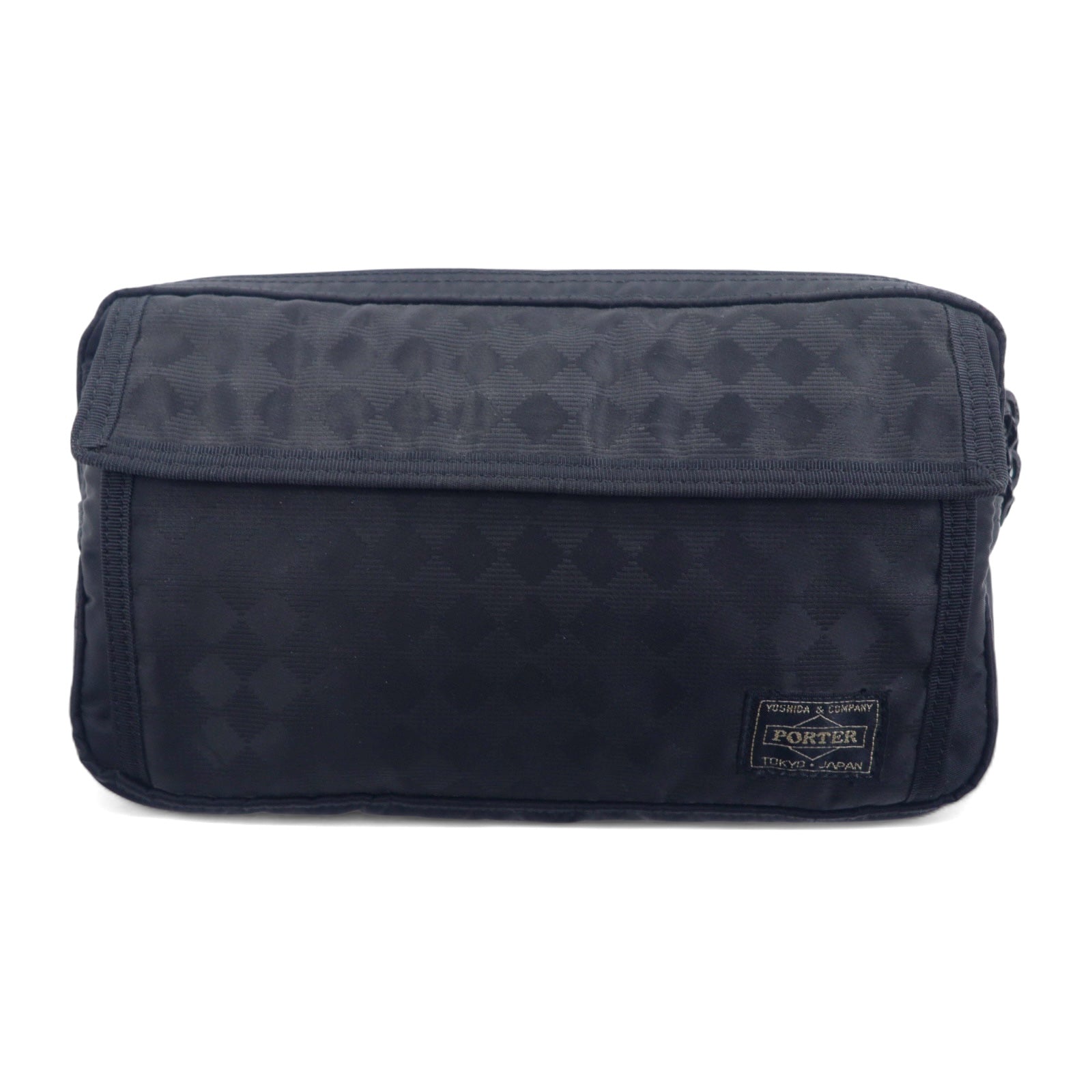 PORTER Marsupio Nero Nylon Fantasia a Diamanti Fabbricato in Giappone