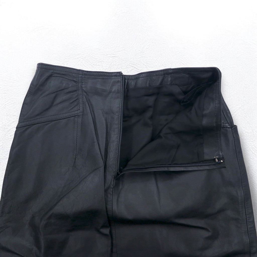 Gonna in pelle vintage anni '90 U・L・C anni '90 con cintura, taglia S, colore nero