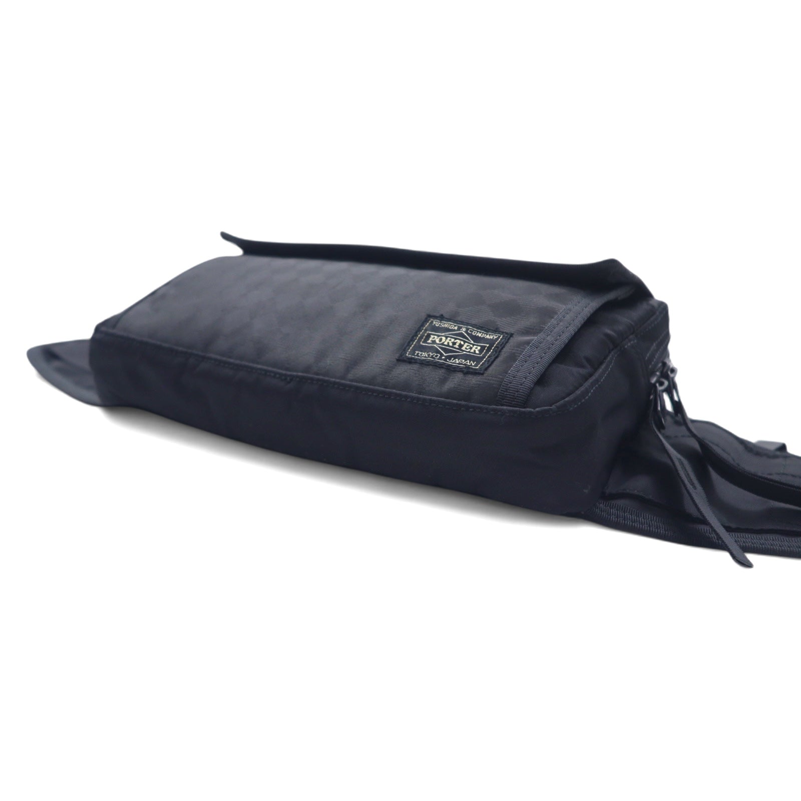 PORTER Marsupio Nero Nylon Fantasia a Diamanti Fabbricato in Giappone