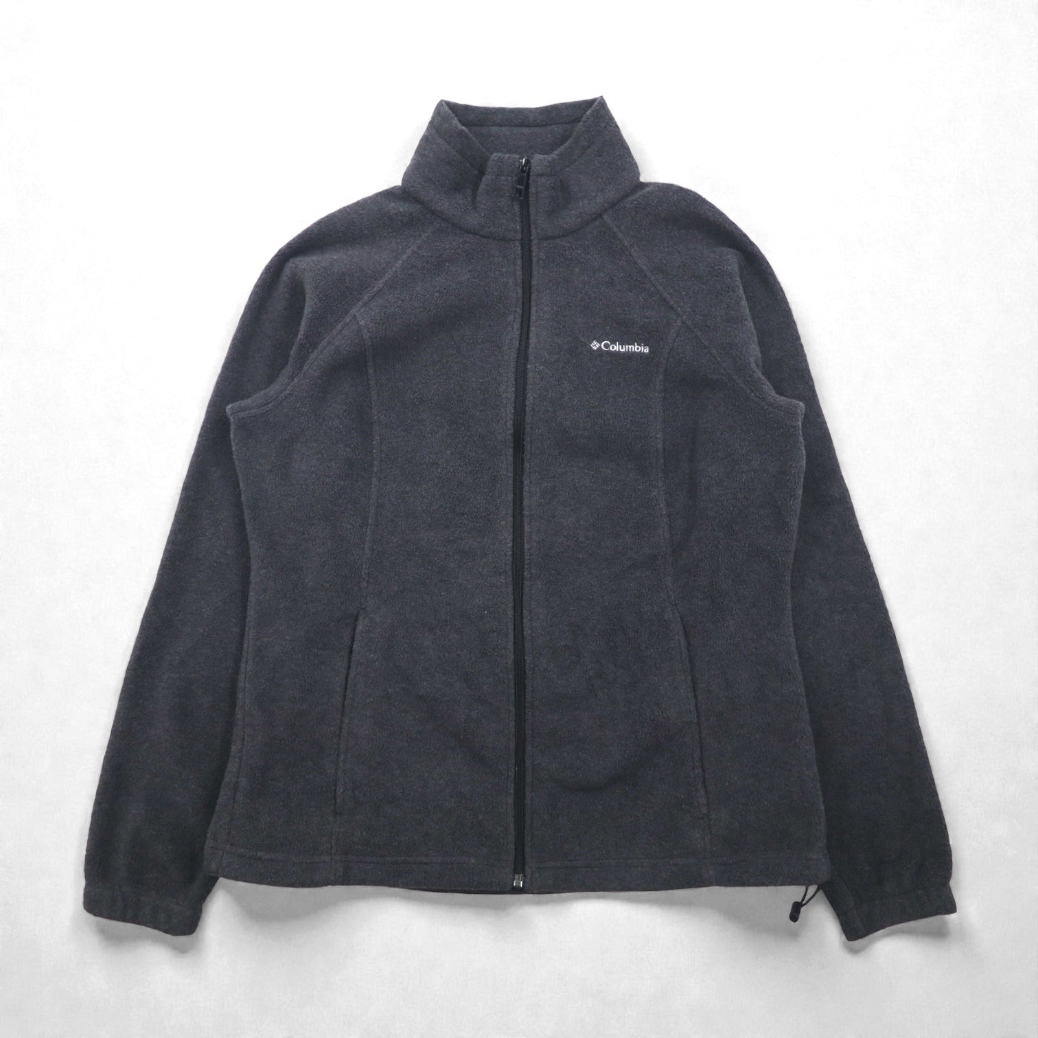 Columbia フルジップ フリースジャケット L グレー ドローコード BENETON SPRINGS WL6439