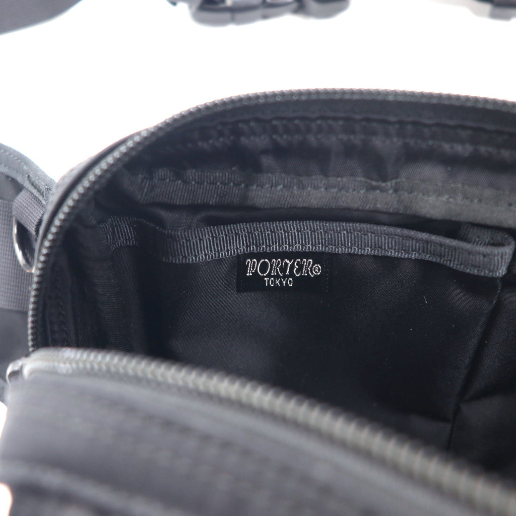 PORTER ウエストバッグ ボディバッグ ブラック ナイロン ダイヤ柄 日本製