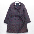 Paul Smith BLACK Trench in gomma taglia L, blu navy, fantasia a pois, doppiopetto, con cintura, impermeabile