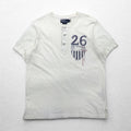 Polo by Ralph Lauren Maglietta a maniche corte Henley XL bianca, stampa a inchiostro, numerazione, CUSTOM FIT