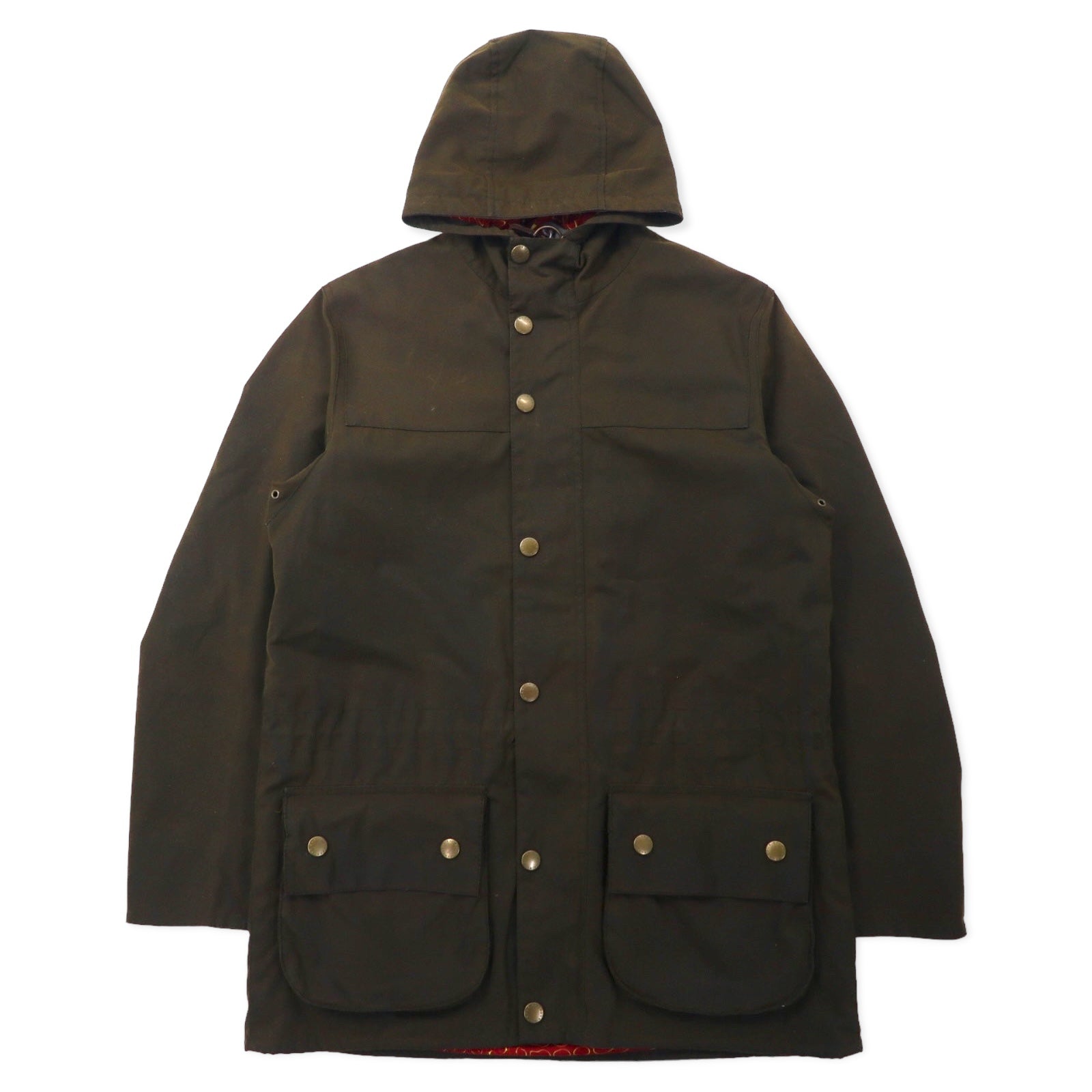 Barbour × ID URBAN RESEARCH × LOWPRO Giacca cerata con cappuccio, Made in UK, taglia 36, marrone, cotone, coulisse, vestibilità SLIM FIT DURHAM 1102007