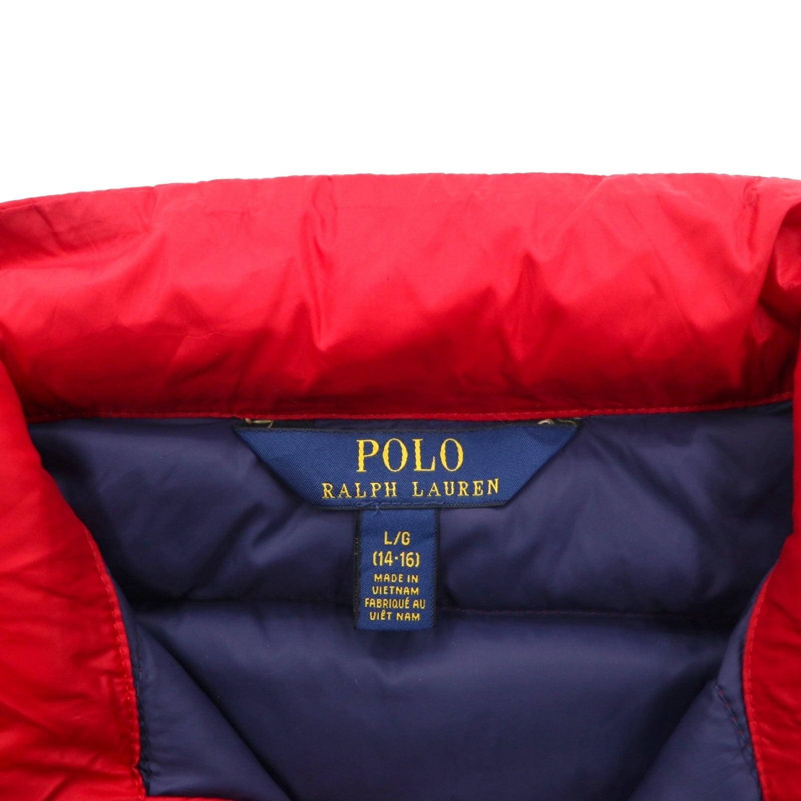 Polo Ralph Lauren ダウンジャケット L レッド ナイロン ジップアップ スモールポニー刺繍