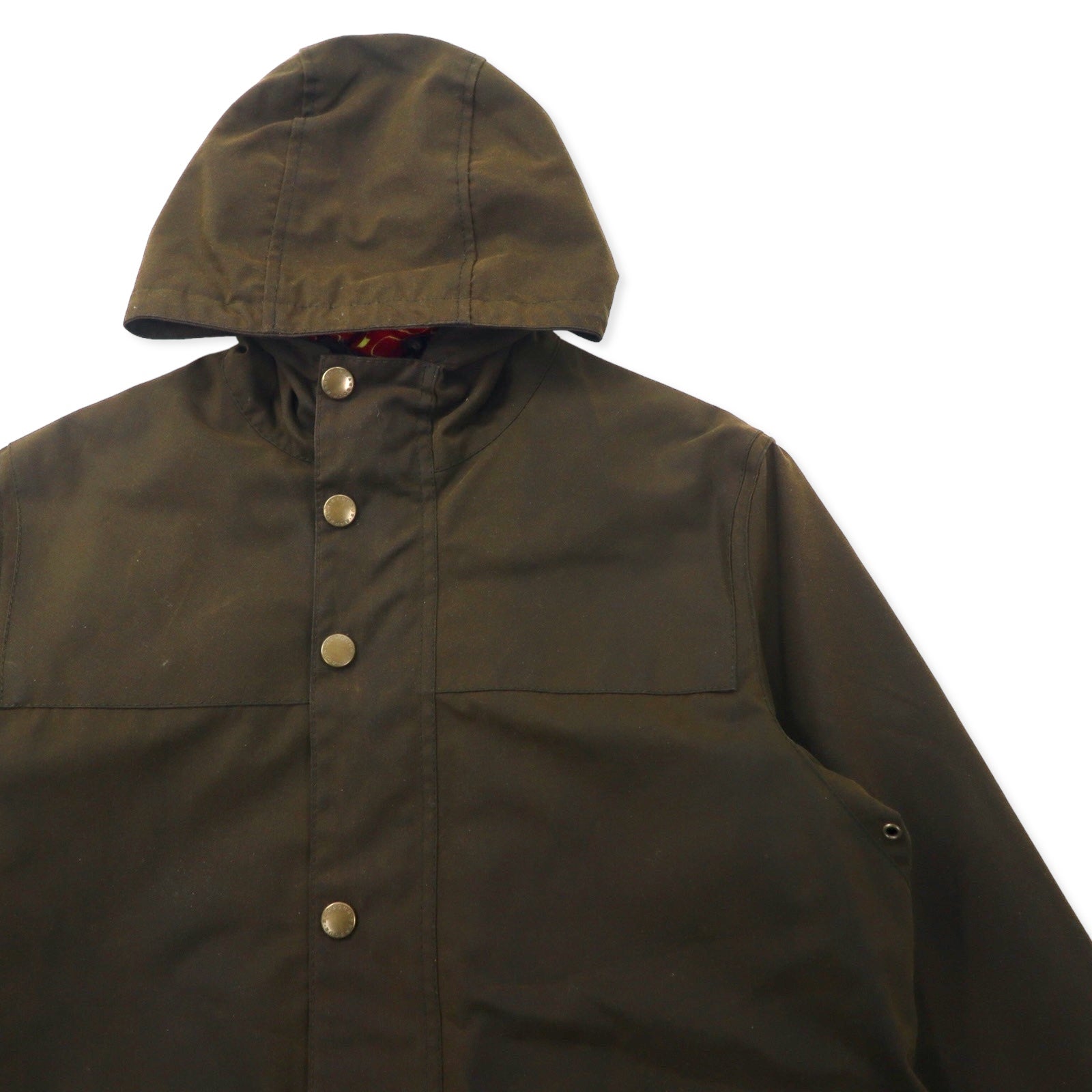 Barbour × ID URBAN RESEARCH × LOWPRO Giacca cerata con cappuccio, Made in UK, taglia 36, marrone, cotone, coulisse, vestibilità SLIM FIT DURHAM 1102007