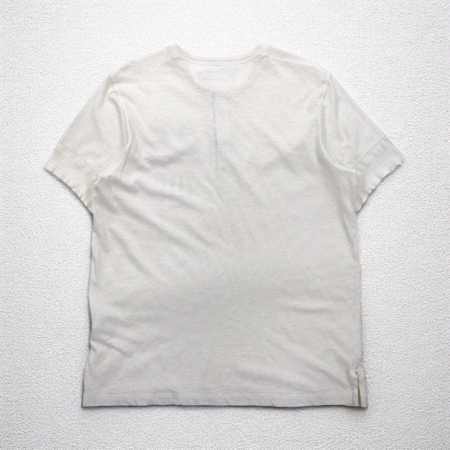 Polo by Ralph Lauren Maglietta a maniche corte Henley XL bianca, stampa a inchiostro, numerazione, CUSTOM FIT