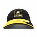 U.S. ARMY Berretto bicolor 6 pannelli TAGLIA UNICA Velcro Nero Giallo Cotone