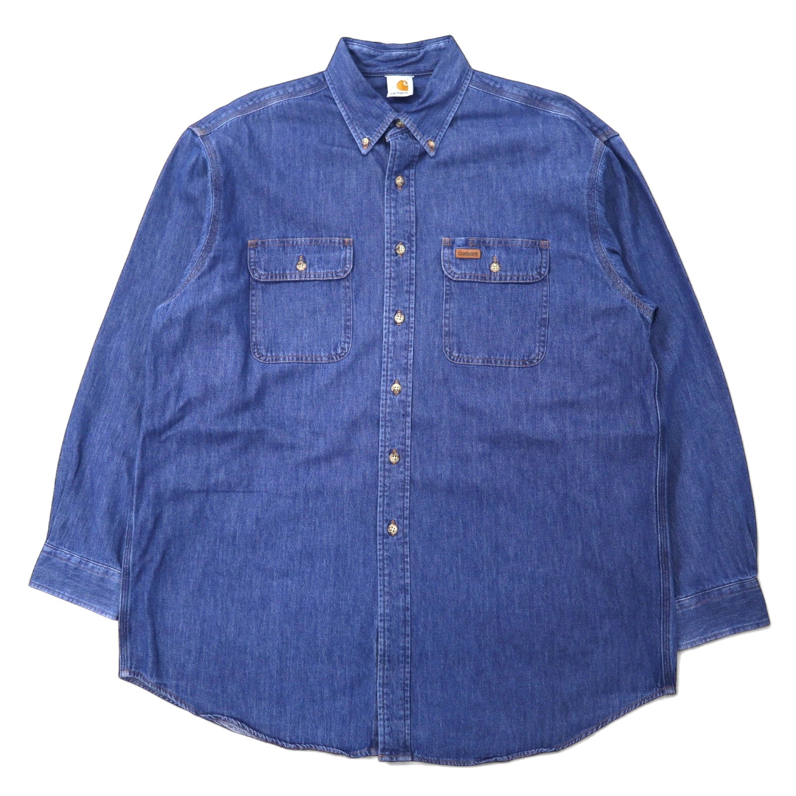 Camicia button-down in denim Carhartt XL blu cotone oversize