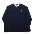 Polo by Ralph Lauren 90年代 ビッグポニー刺繍 ラガーシャツ XXL ネイビー ナンバリング エルボーパッチ スリランカ製