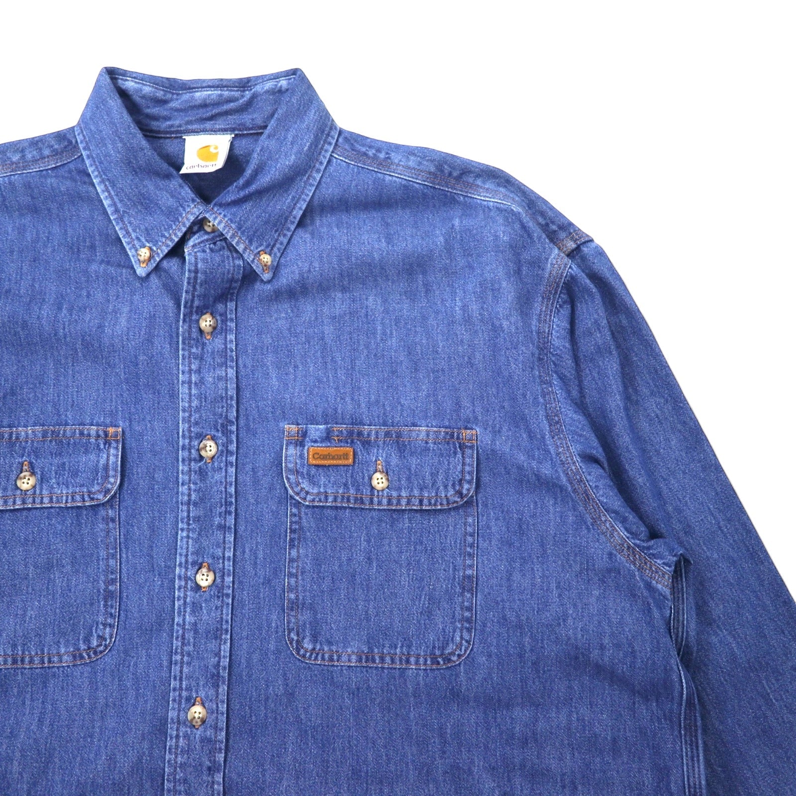 Camicia button-down in denim Carhartt XL blu cotone oversize