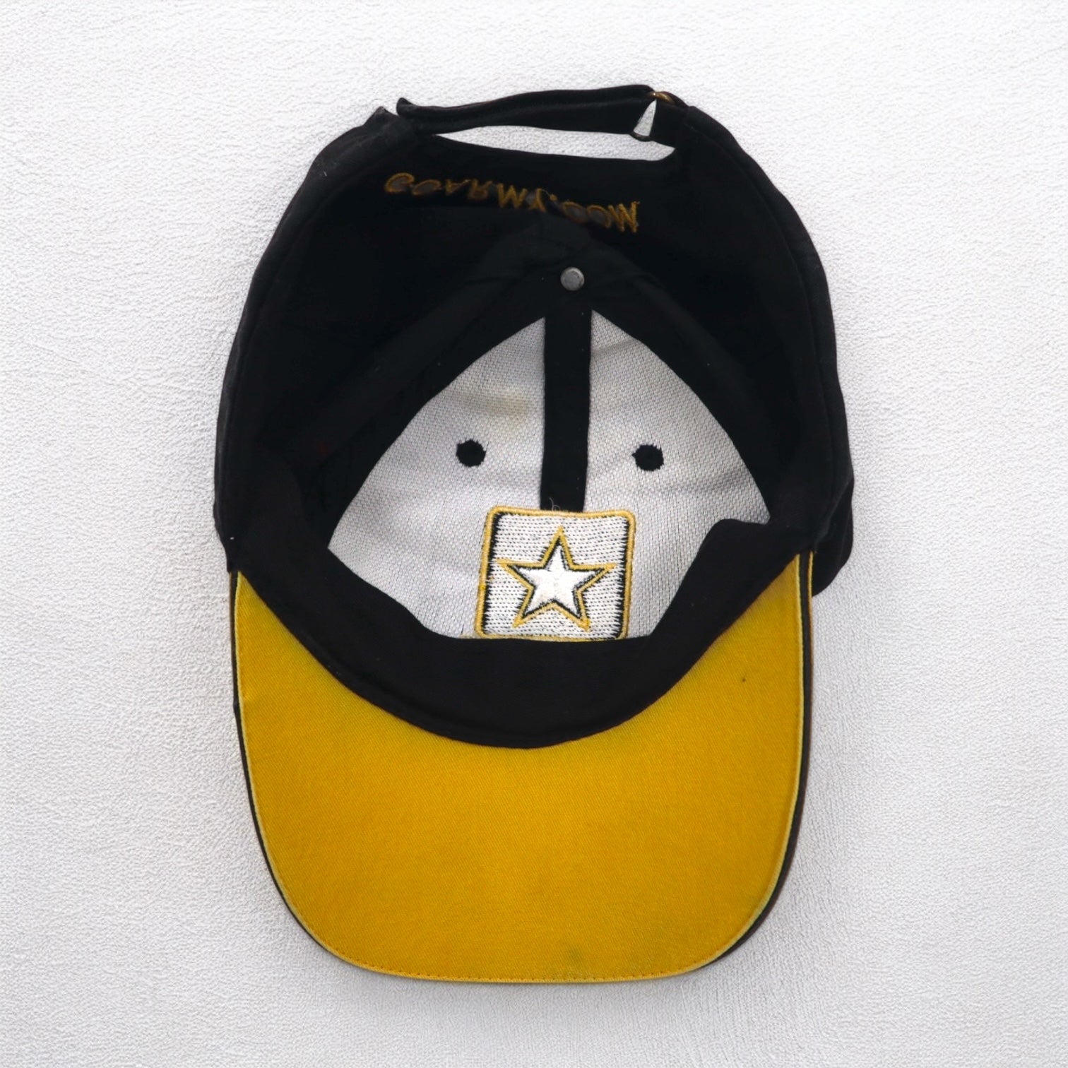 U.S. ARMY Berretto bicolor 6 pannelli TAGLIA UNICA Velcro Nero Giallo Cotone