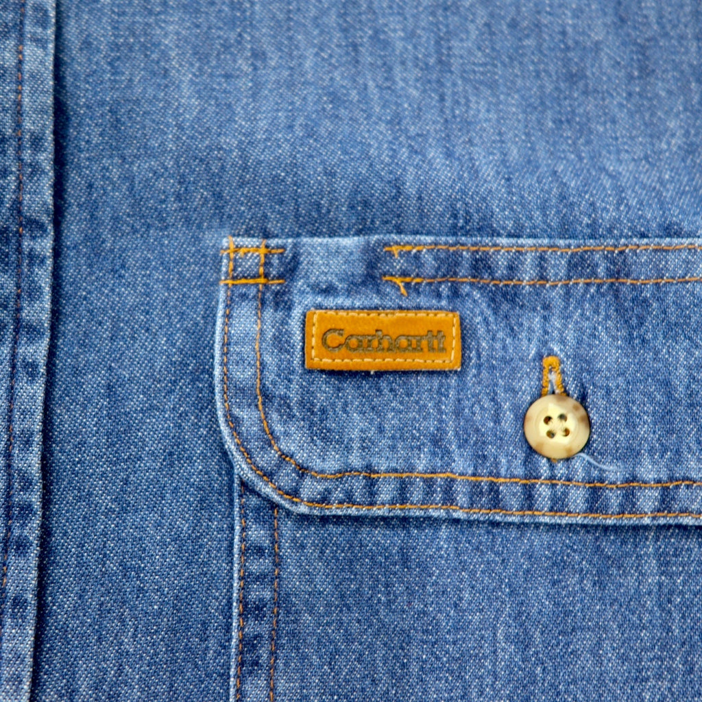 Camicia button-down in denim Carhartt XL blu cotone oversize
