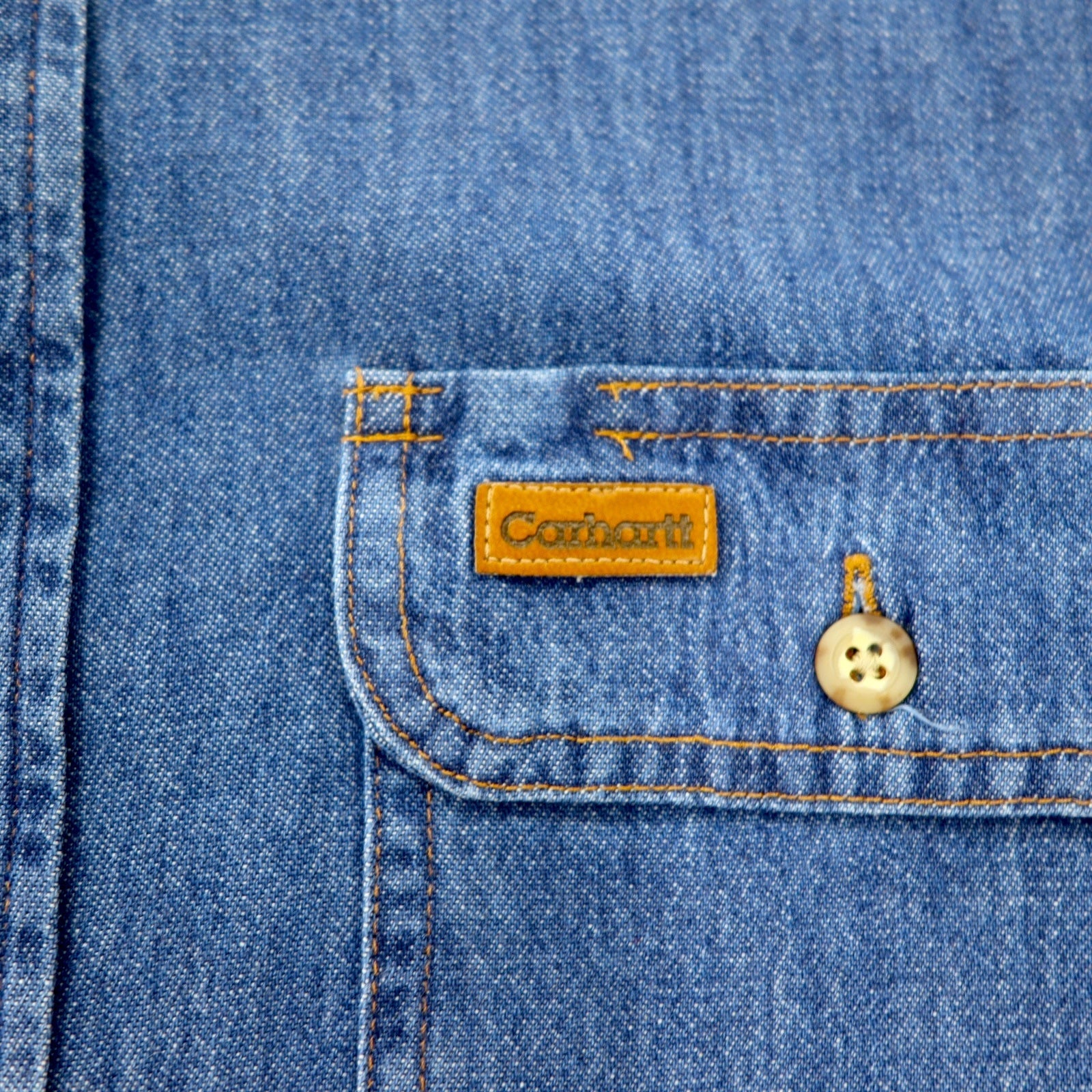 Camicia button-down in denim Carhartt XL blu cotone oversize