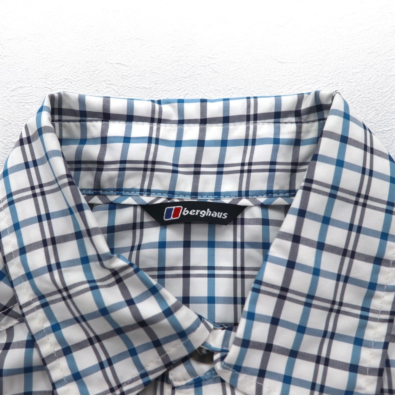 Camicia Berghaus Drytech M bianco/blu a quadri poliestere CHECKED SHIRT LS 20799