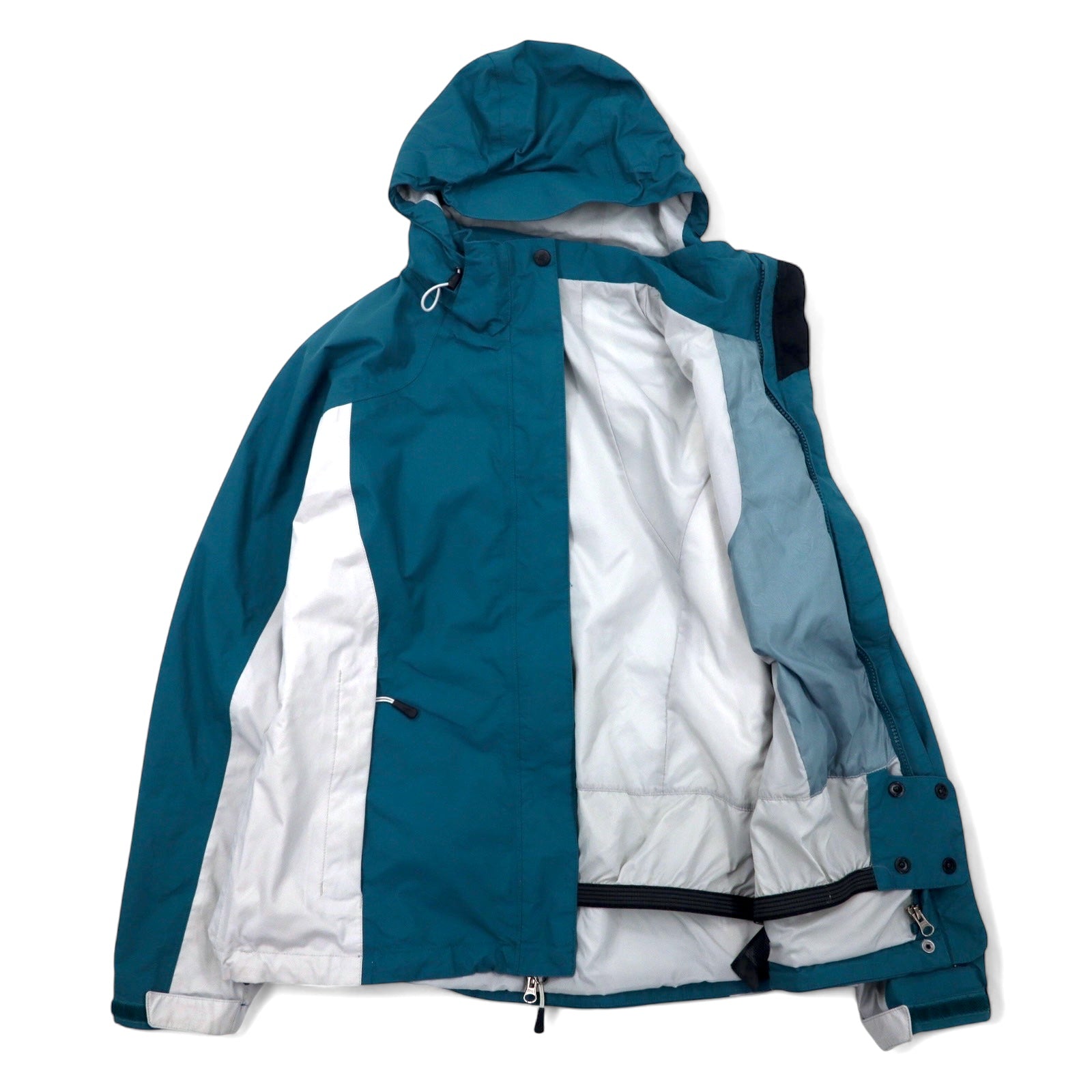 THE NORTH FACE mountain parka L blu nylon HYVENT impermeabile traspirante con cerniera interna staccabile con cappuccio doppia cerniera standard USA