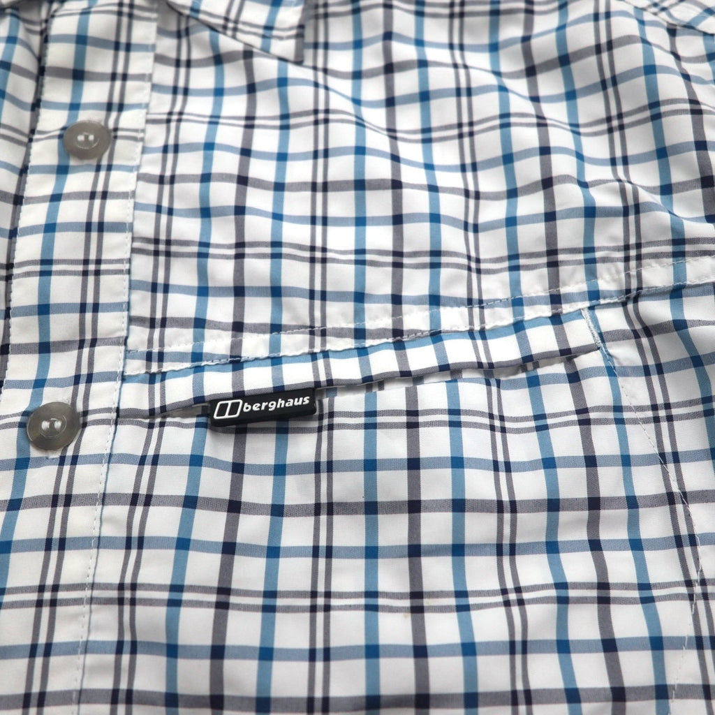 Camicia Berghaus Drytech M bianco/blu a quadri poliestere CHECKED SHIRT LS 20799
