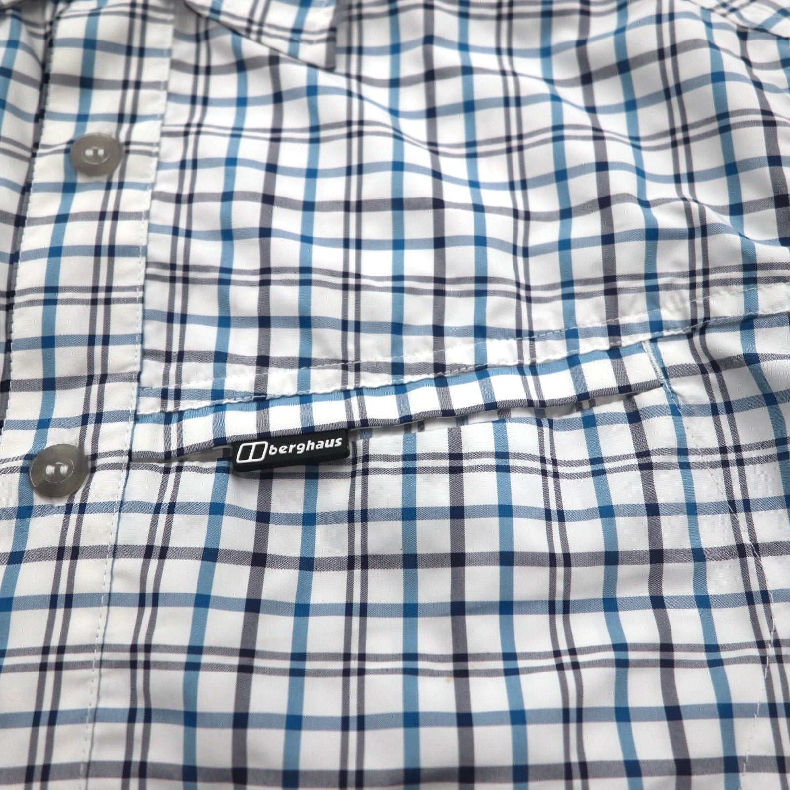 Camicia Berghaus Drytech M bianco/blu a quadri poliestere CHECKED SHIRT LS 20799