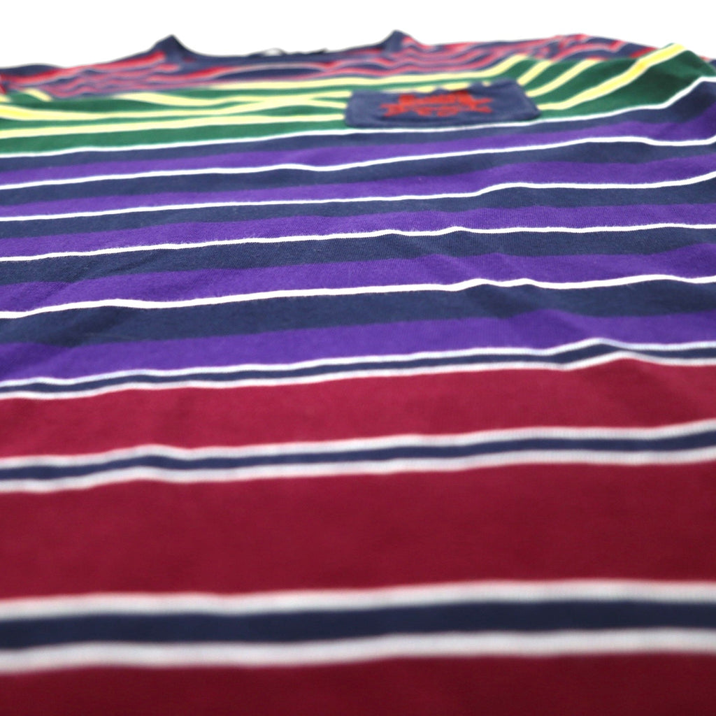 POLO RALPH LAUREN マルチボーダー ポケットTシャツ S マルチカラー コットン RLFC ロゴ刺繍 スリランカ製